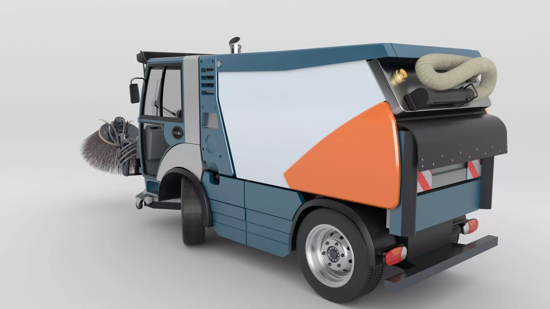 Street Sweeper Rigged and Animated 3D model_39