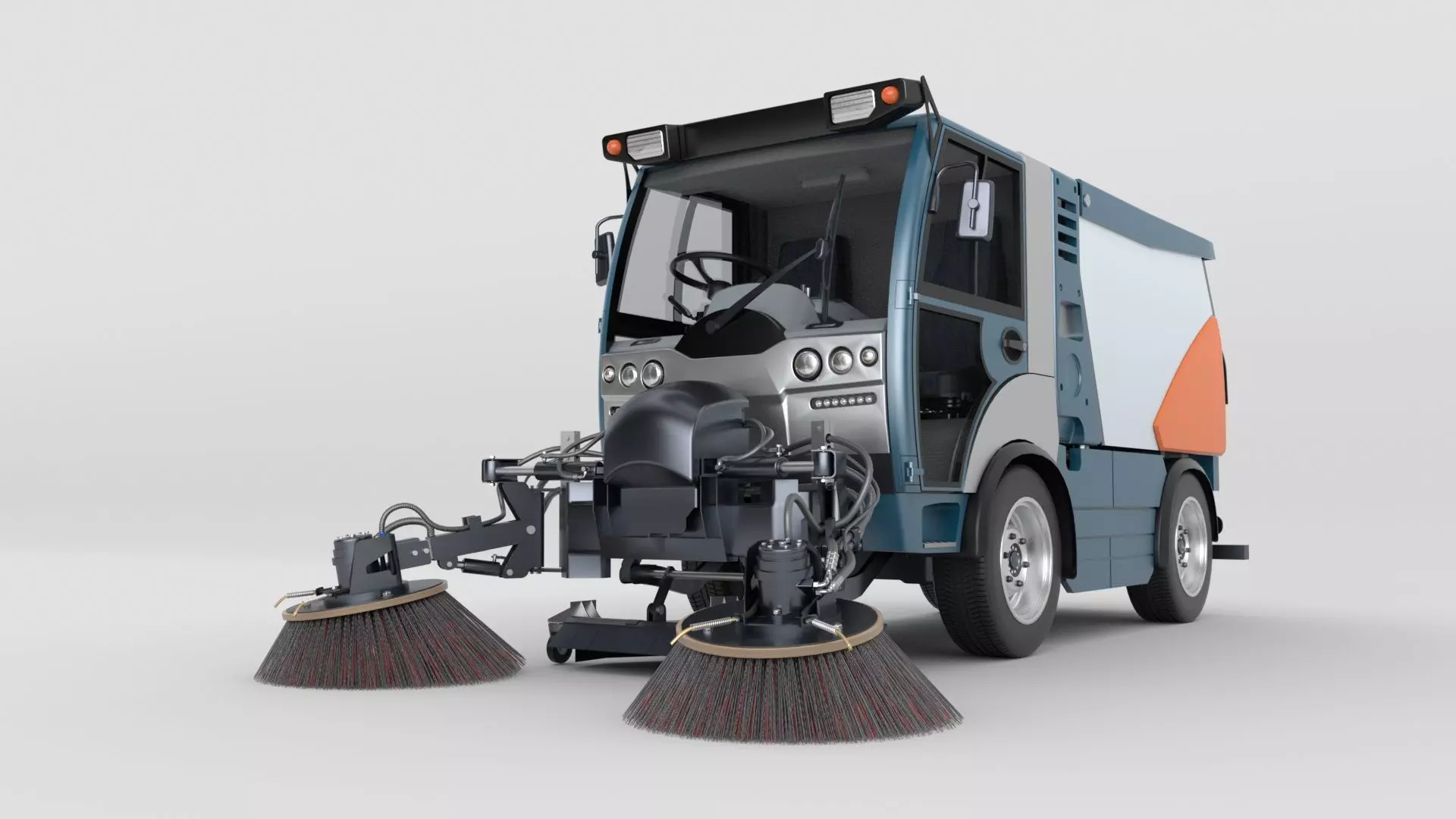 Street Sweeper Rigged and Animated 3D model_71