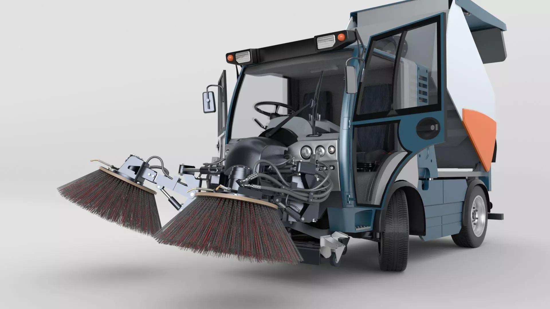 Street Sweeper Rigged and Animated 3D model_58