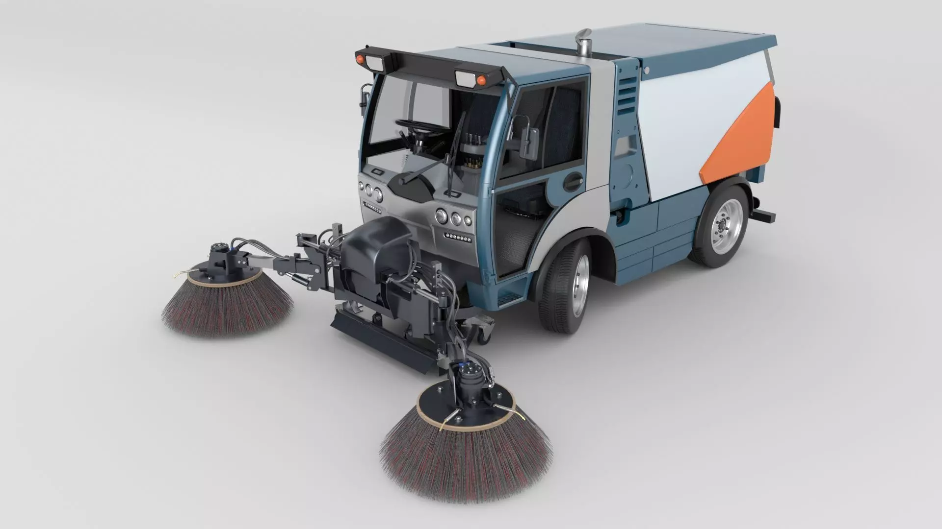 Street Sweeper Rigged and Animated 3D model_28