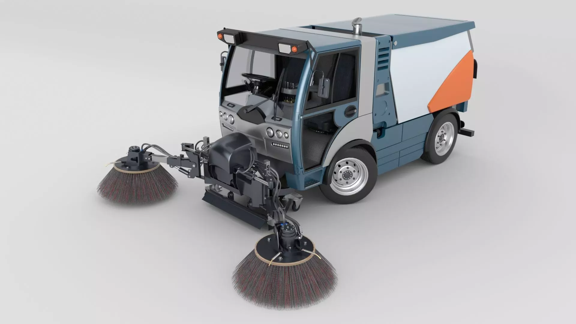 Street Sweeper Rigged and Animated 3D model_25