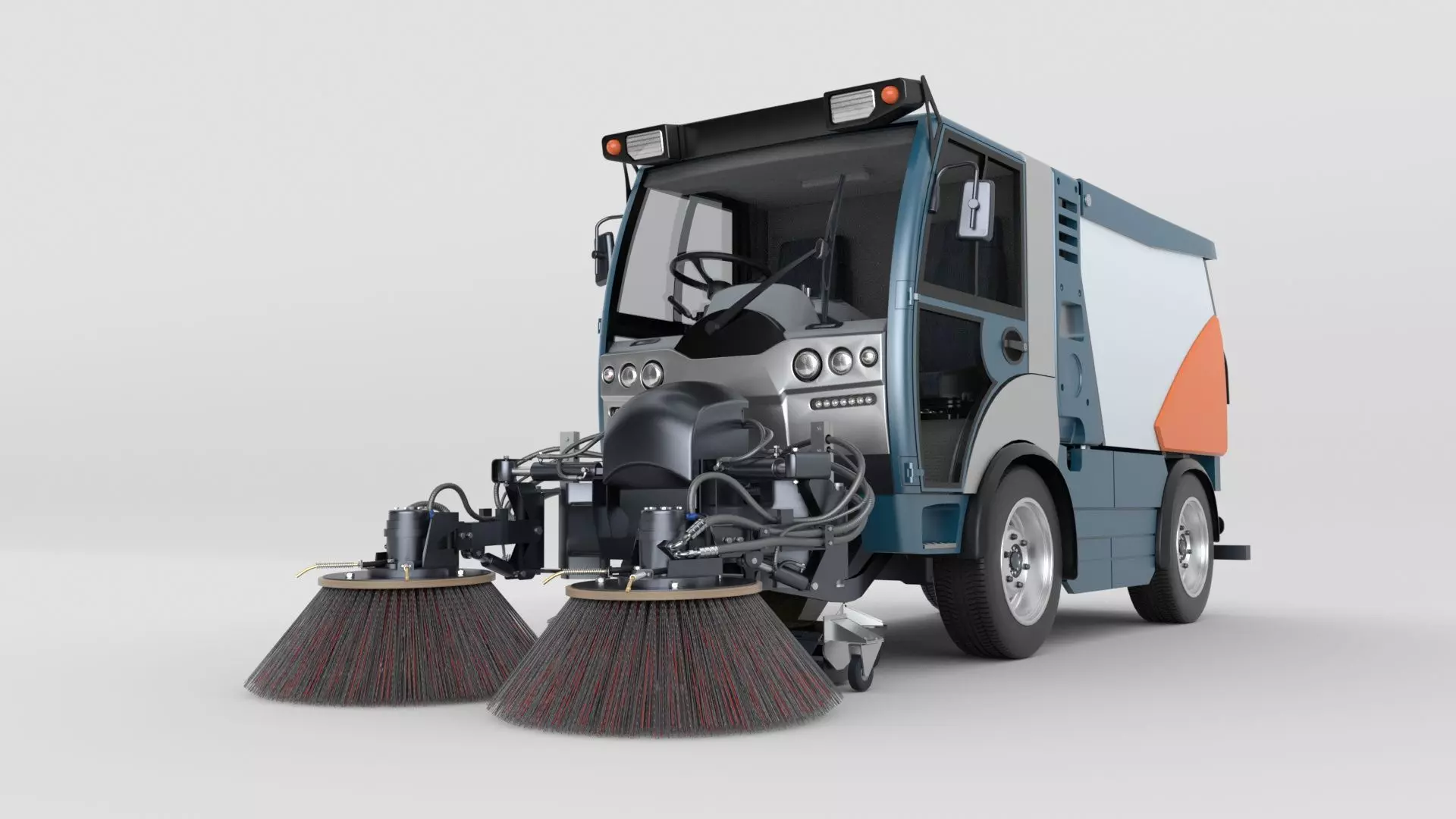 Street Sweeper Rigged and Animated 3D model_68