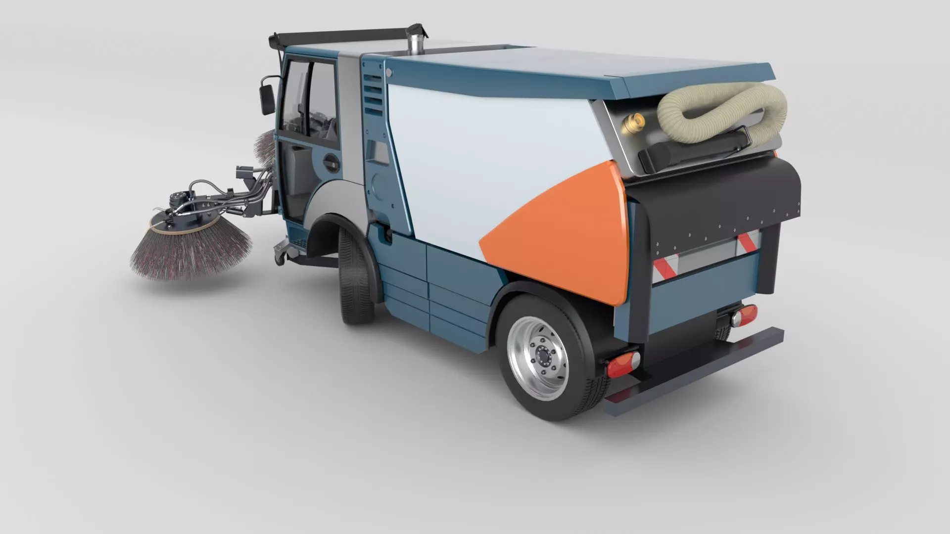 Street Sweeper Rigged and Animated 3D model_4