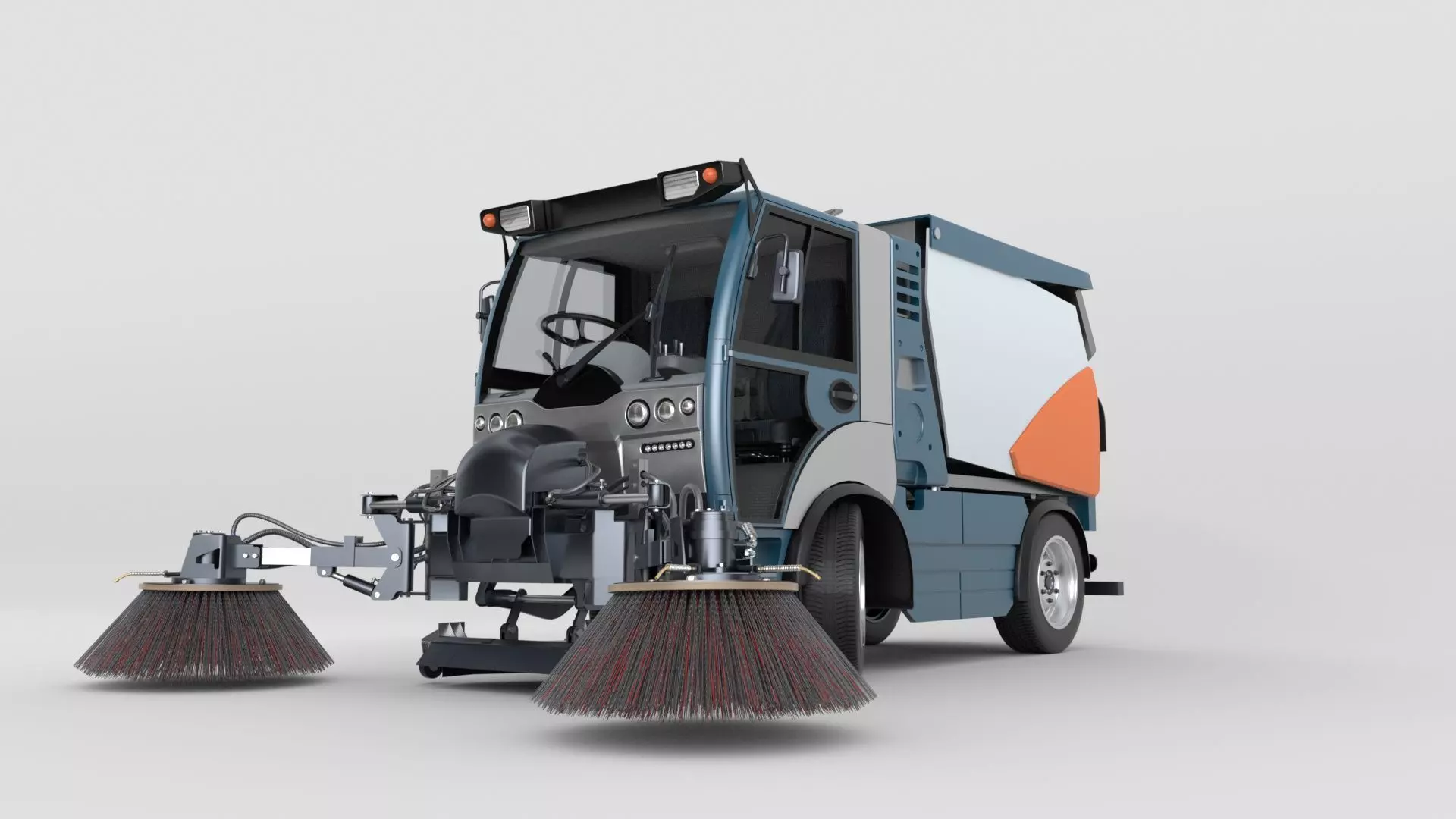 Street Sweeper Rigged and Animated 3D model_30