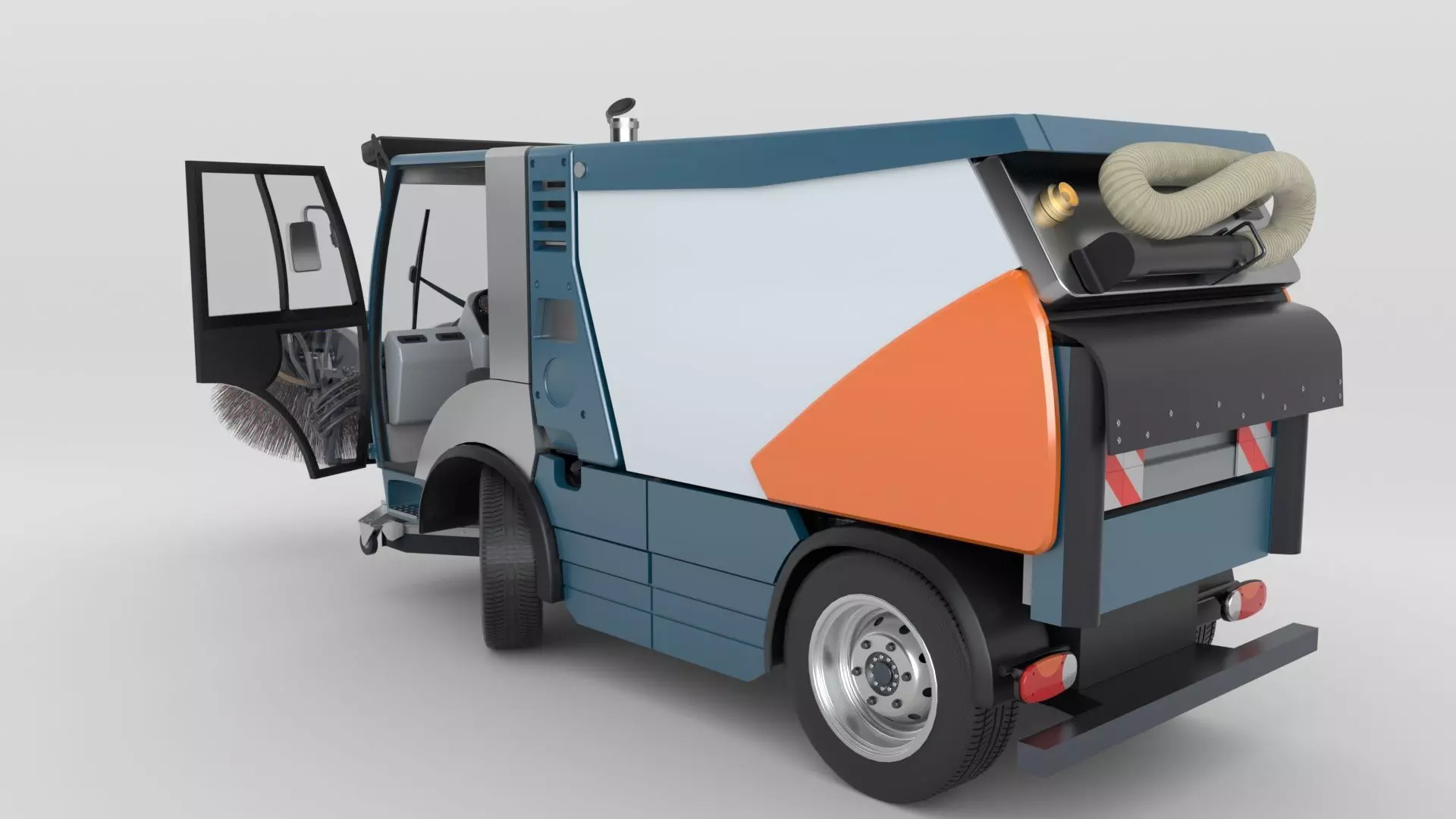 Street Sweeper Rigged and Animated 3D model_41