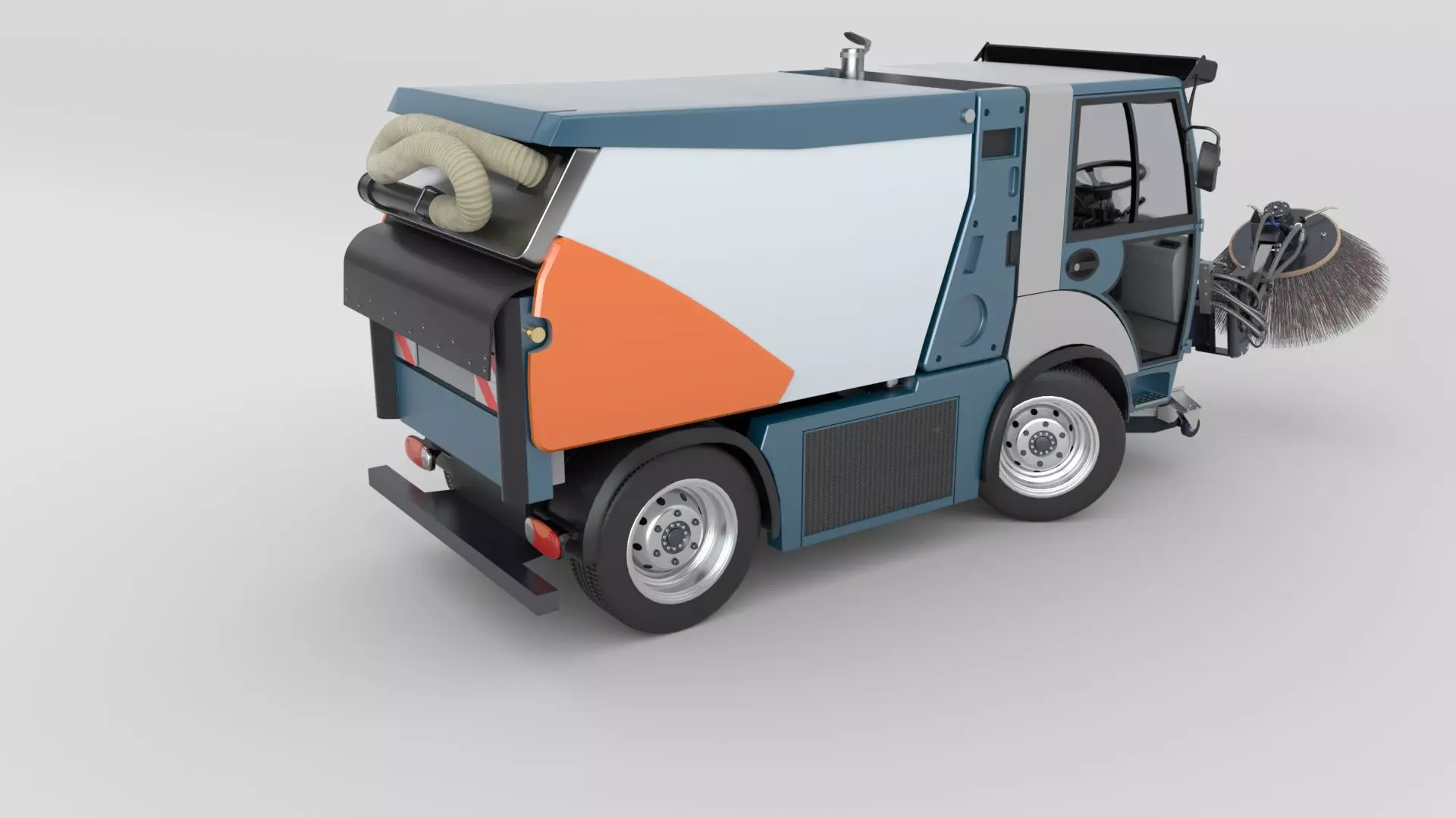 Street Sweeper Rigged and Animated 3D model_5