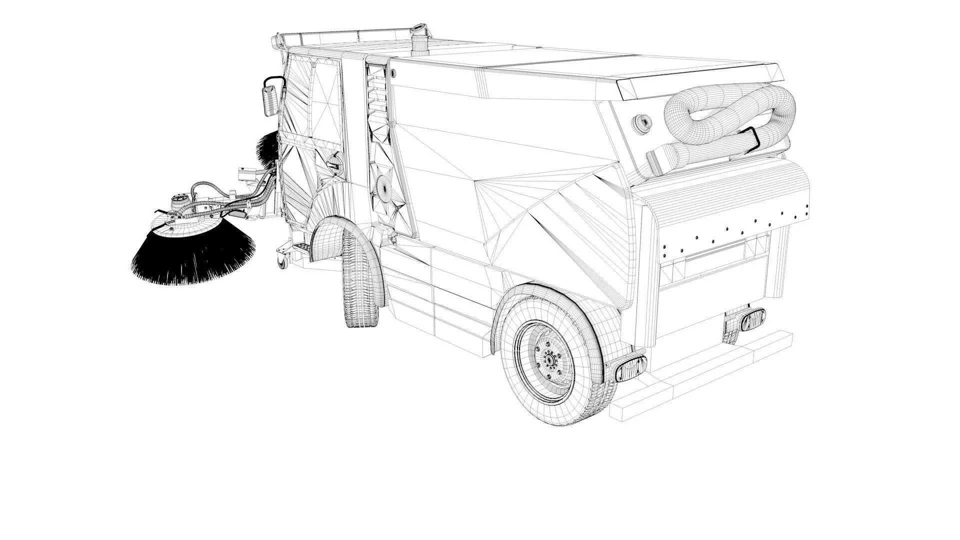 Street Sweeper Rigged and Animated 3D model_74
