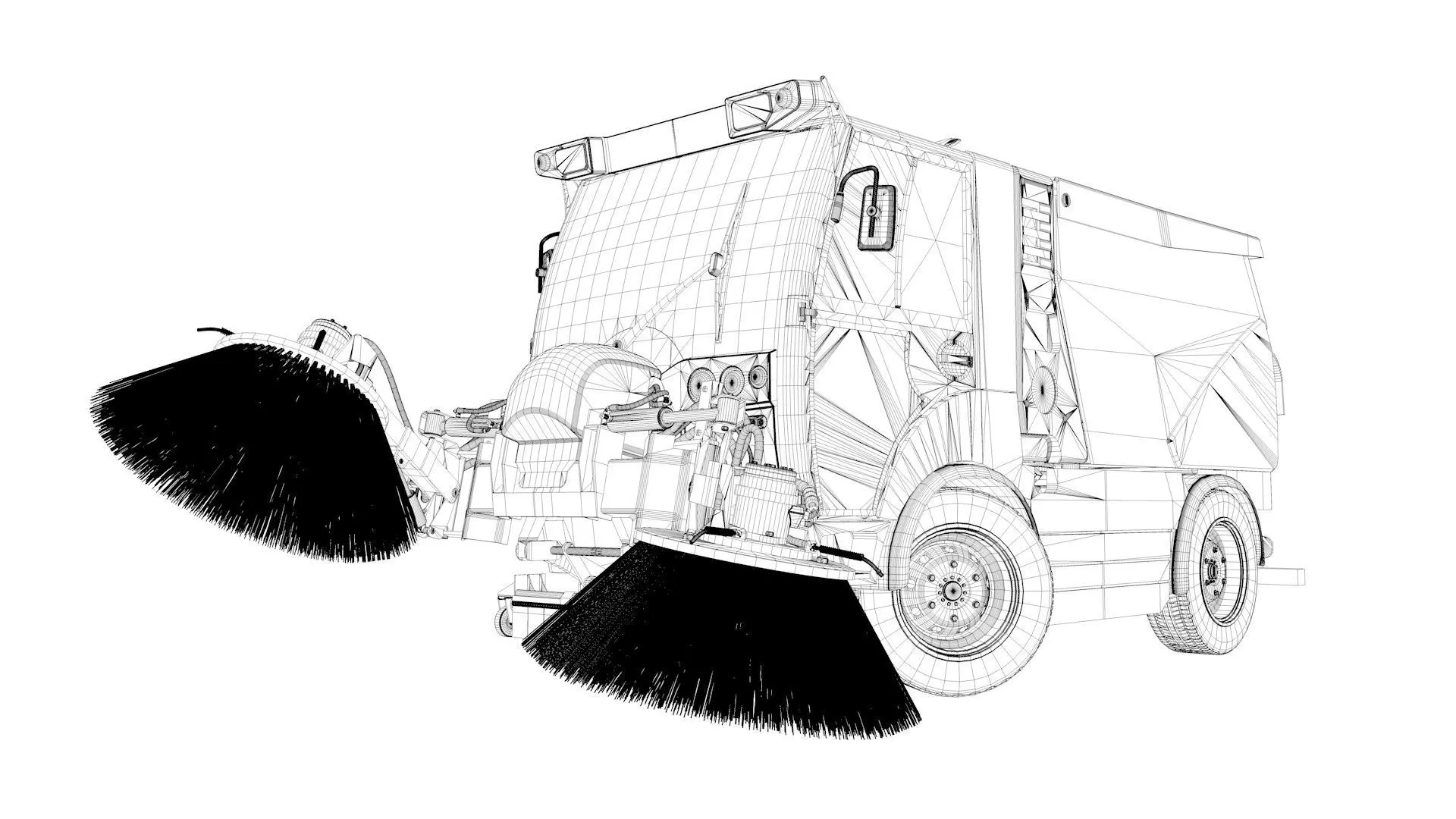 Street Sweeper Rigged and Animated 3D model_72