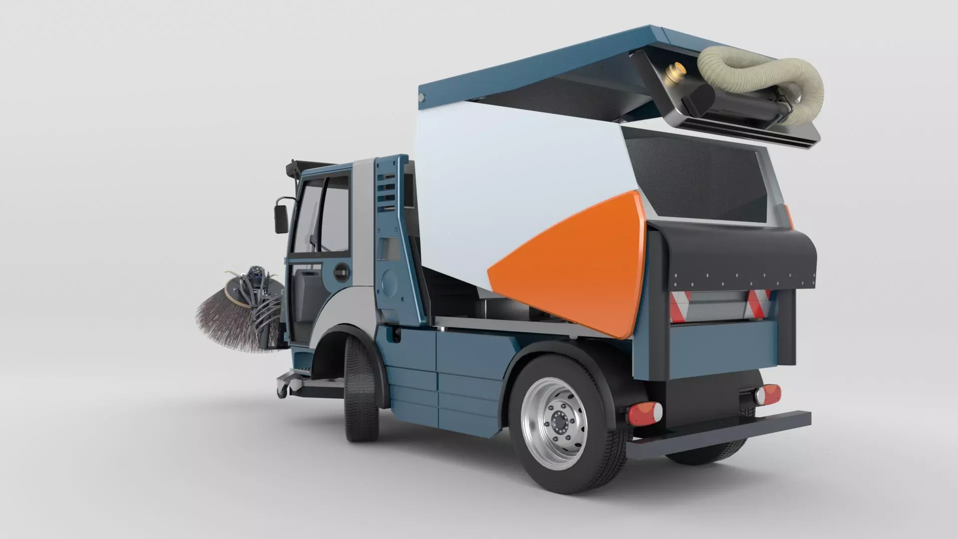 Street Sweeper Rigged and Animated 3D model_38
