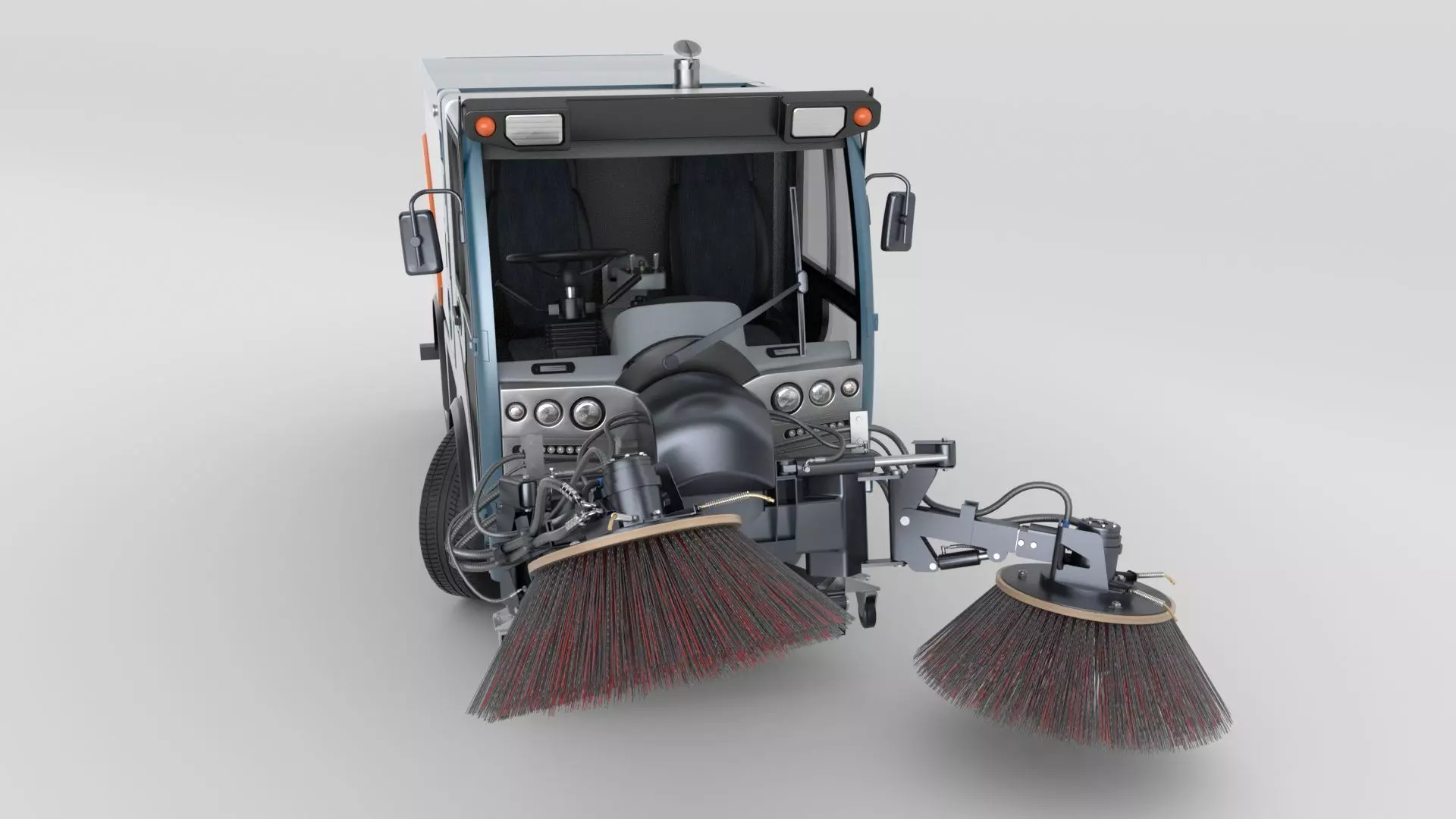 Street Sweeper Rigged and Animated 3D model_7