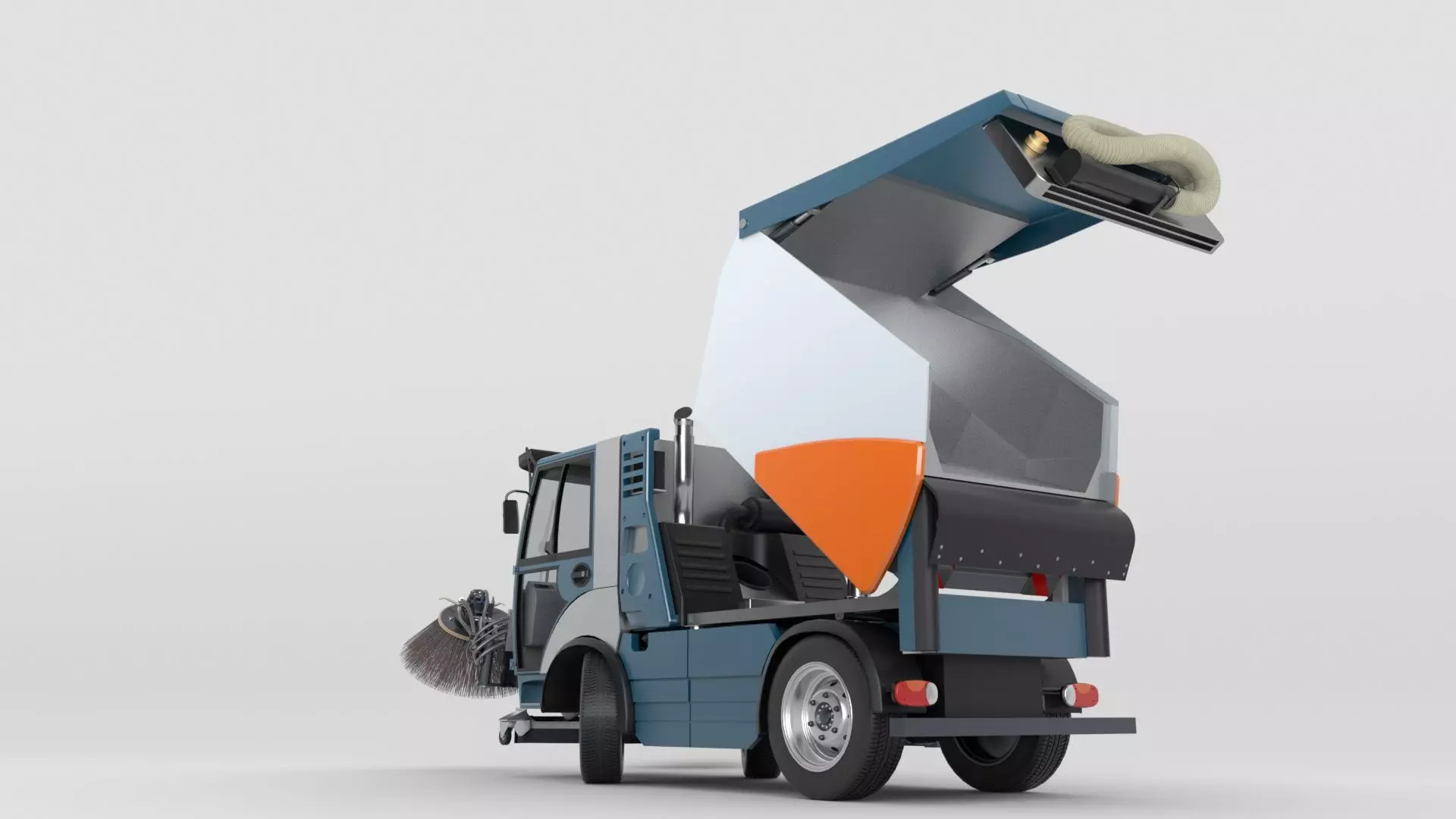 Street Sweeper Rigged and Animated 3D model_37