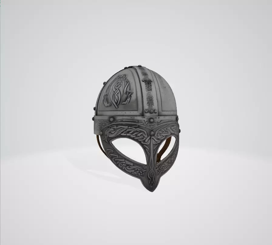 Viking Helmet Low-poly 3D model_0
