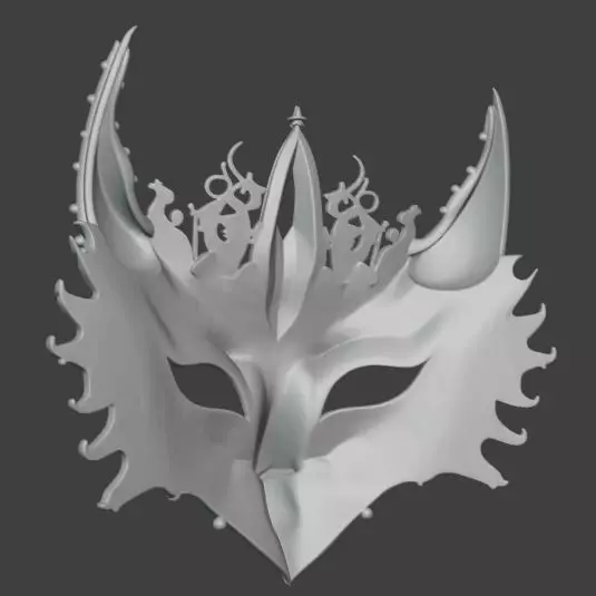 Amethyst Dragon Masquerade Mask 3D print model_2