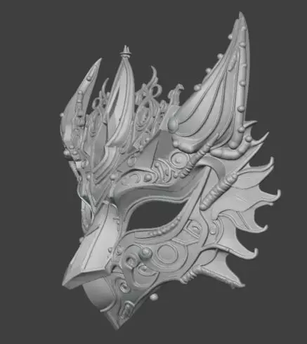 Amethyst Dragon Masquerade Mask 3D print model_1