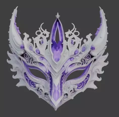 Amethyst Dragon Masquerade Mask 3D print model_5