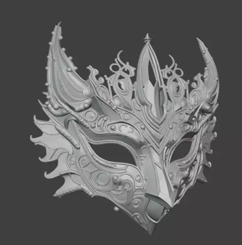 Amethyst Dragon Masquerade Mask 3D print model_3