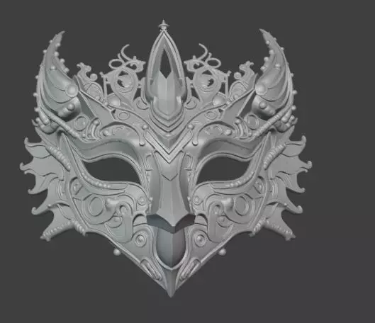 Amethyst Dragon Masquerade Mask 3D print model_4