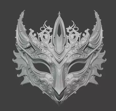 Amethyst Dragon Masquerade Mask 3D print model_0