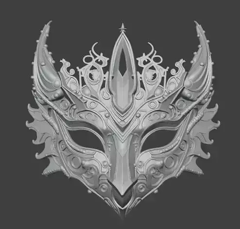 Amethyst Dragon Masquerade Mask 3D print model