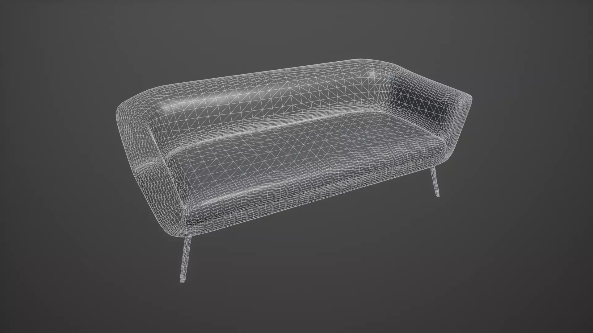 Leather Gray Sofa Low-poly 3D model_5