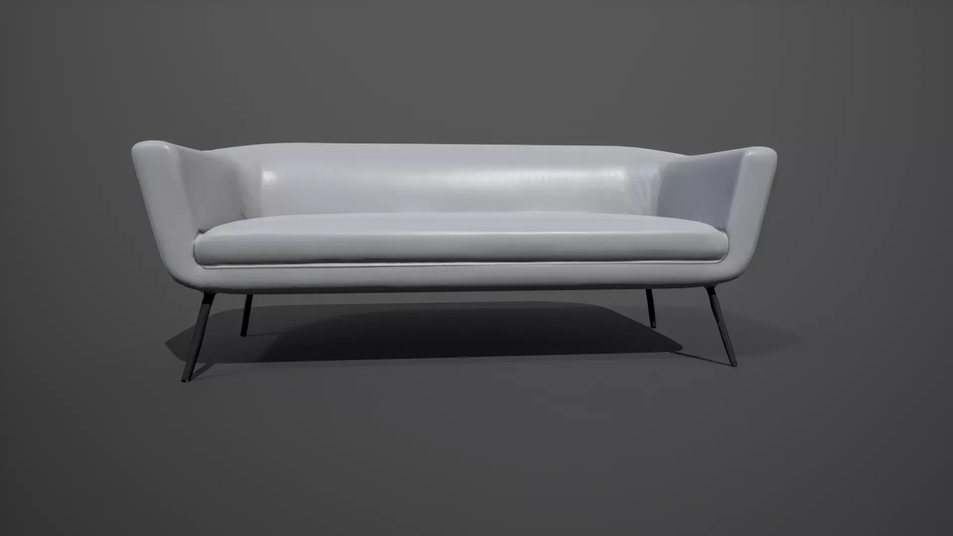 Leather Gray Sofa Low-poly 3D model_3