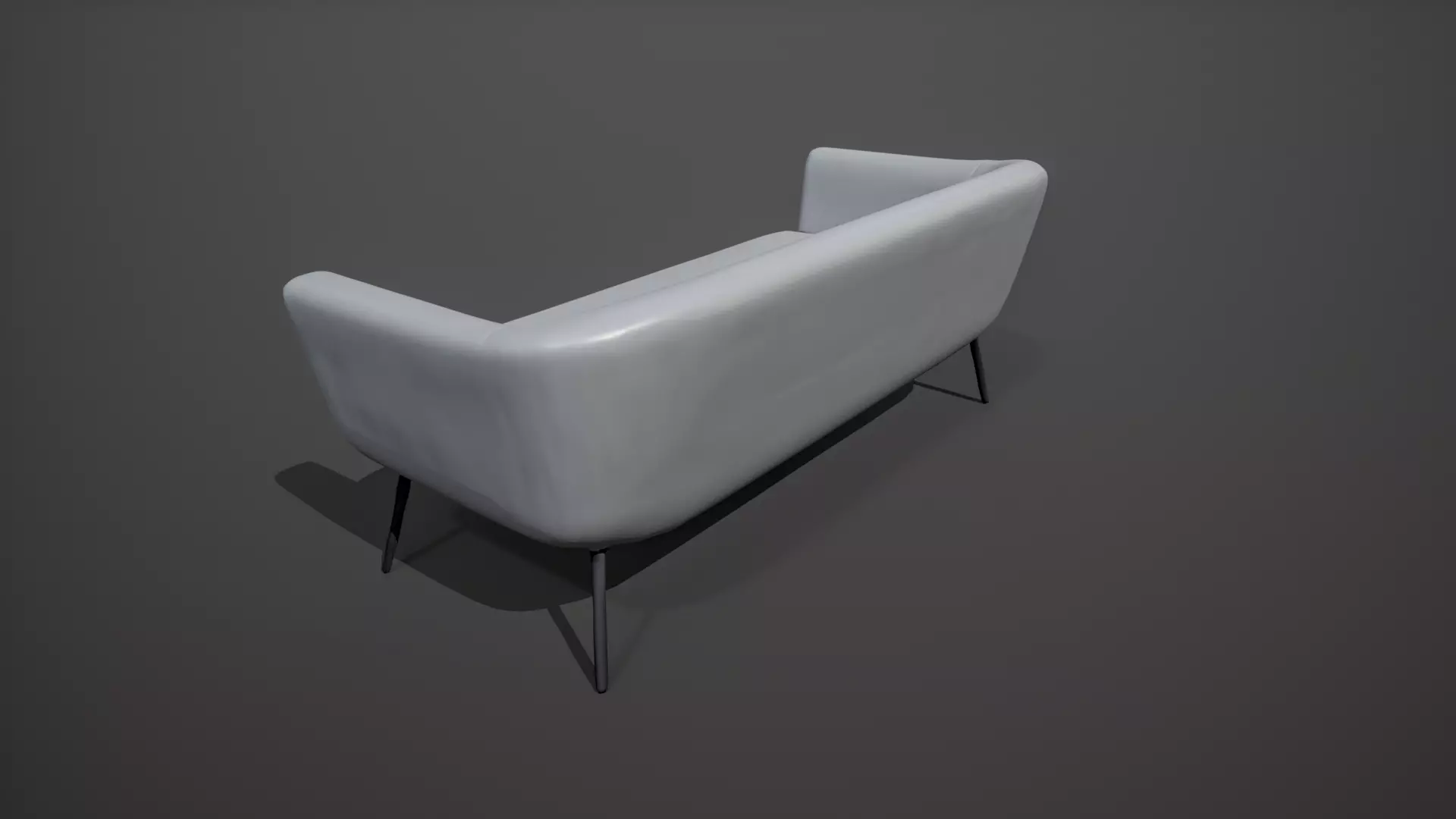 Leather Gray Sofa Low-poly 3D model_4