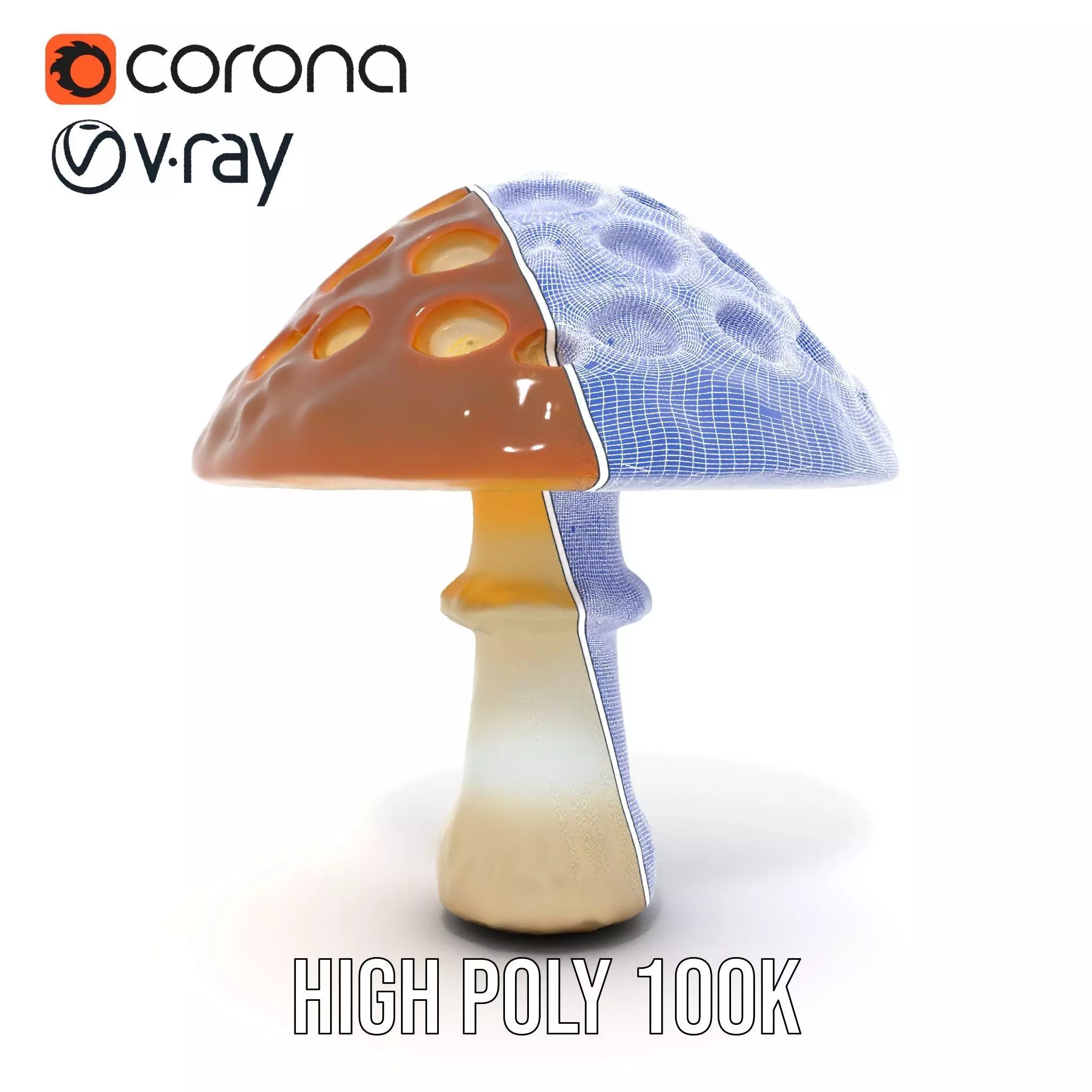 Glowing Mushroom Lamp model pack Low-poly 3D model_34