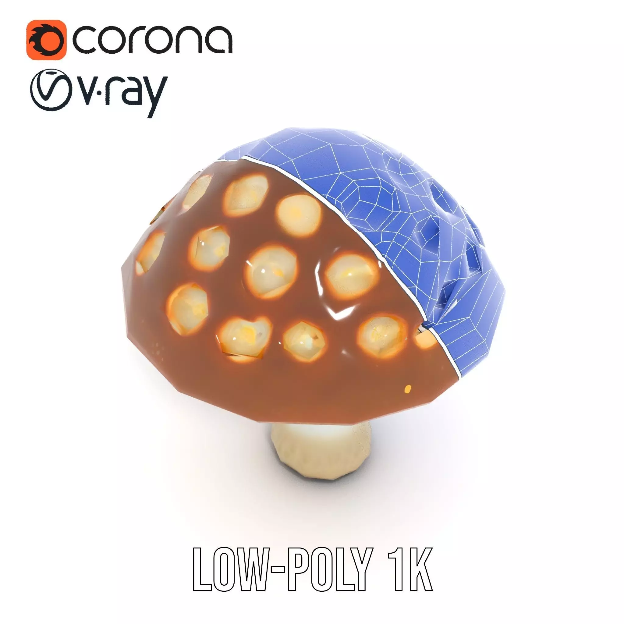 Glowing Mushroom Lamp model pack Low-poly 3D model_31