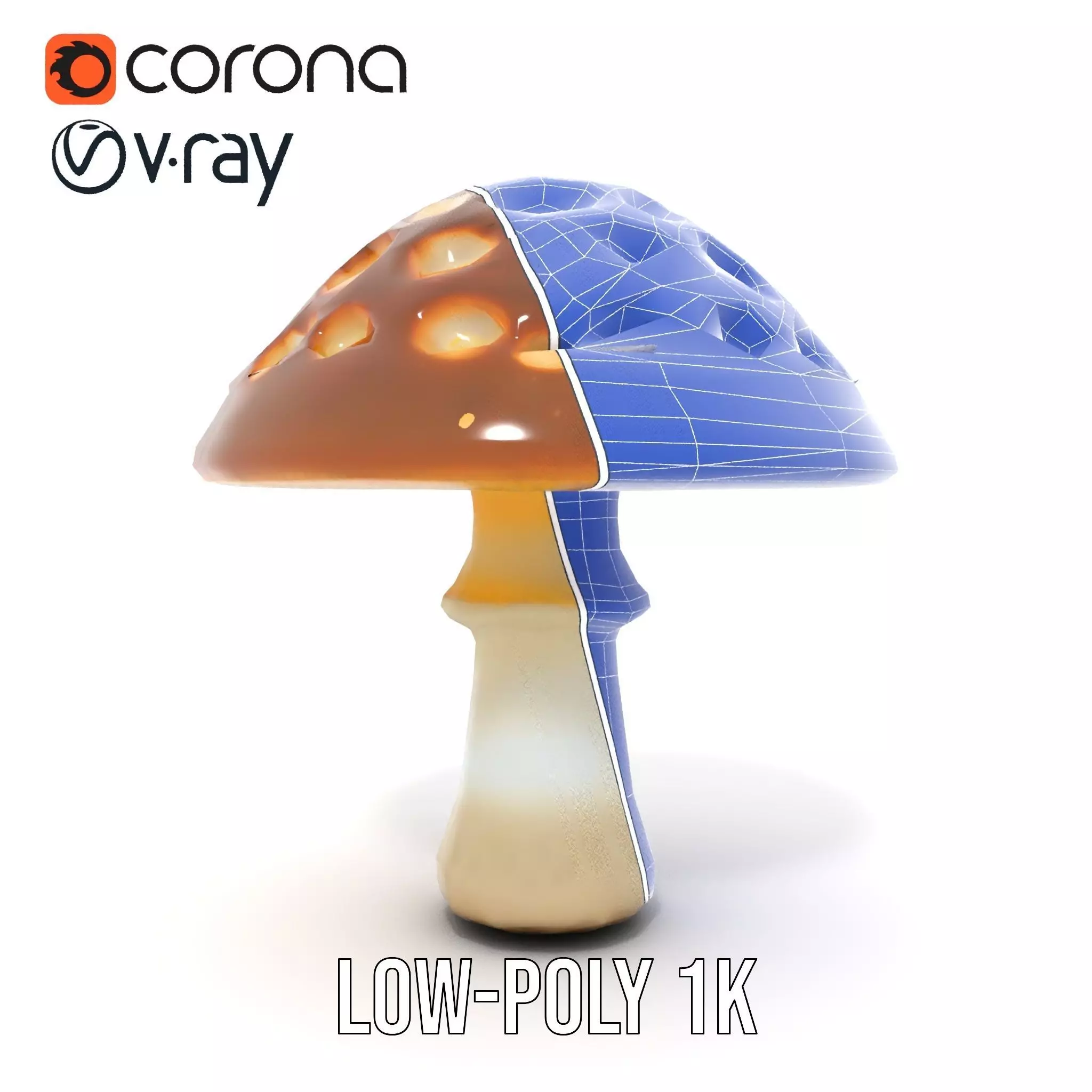 Glowing Mushroom Lamp model pack Low-poly 3D model_28