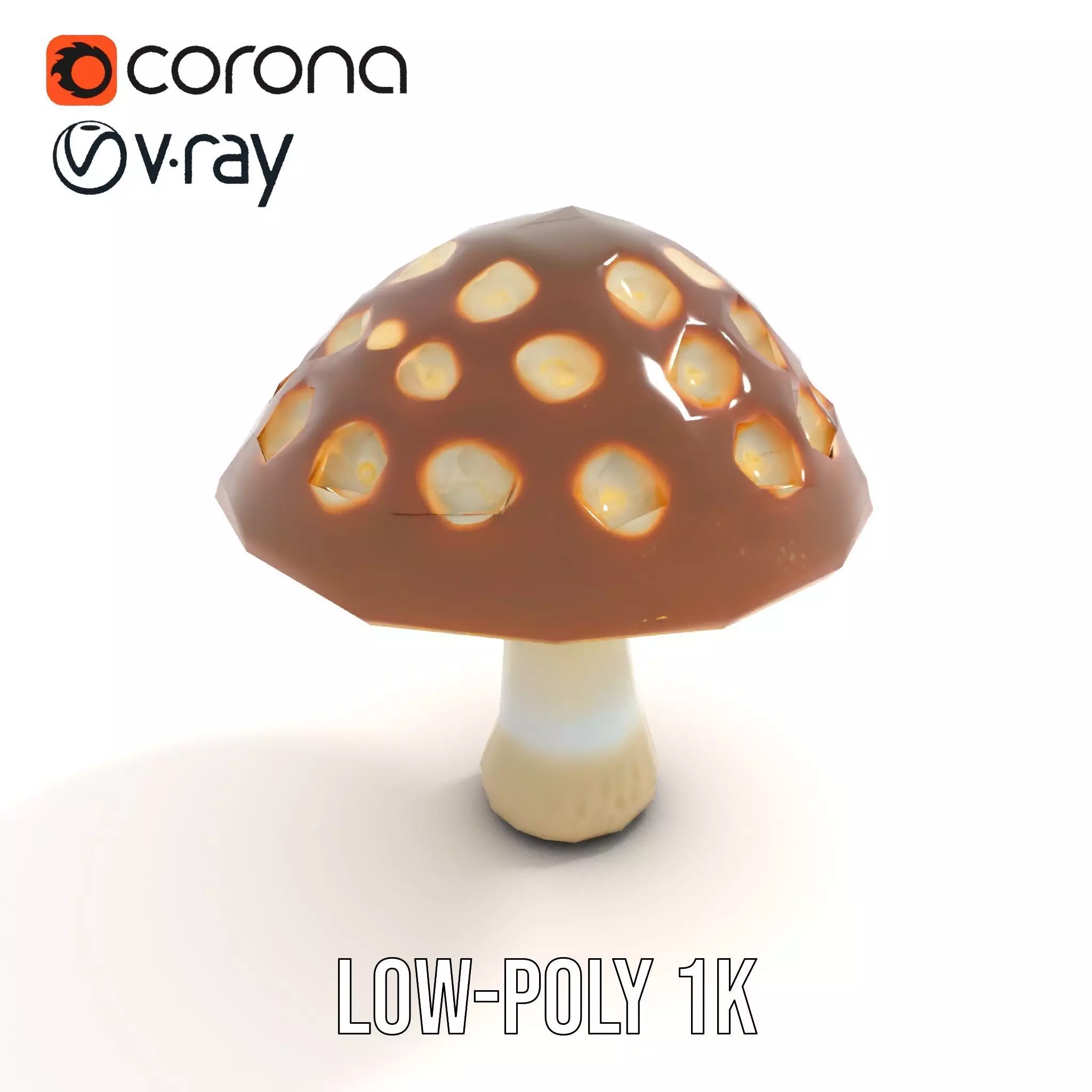 Glowing Mushroom Lamp model pack Low-poly 3D model_12