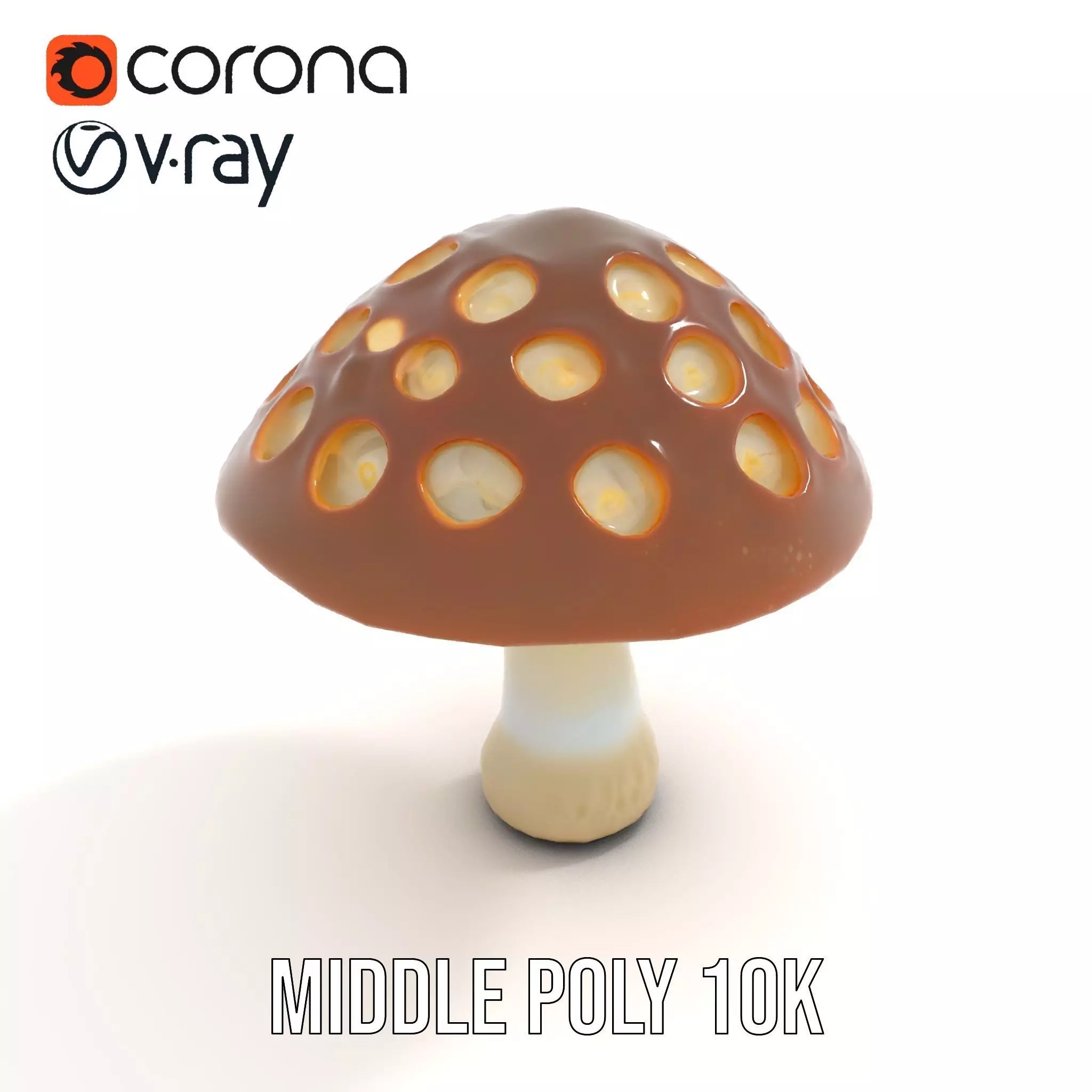 Glowing Mushroom Lamp model pack Low-poly 3D model_5