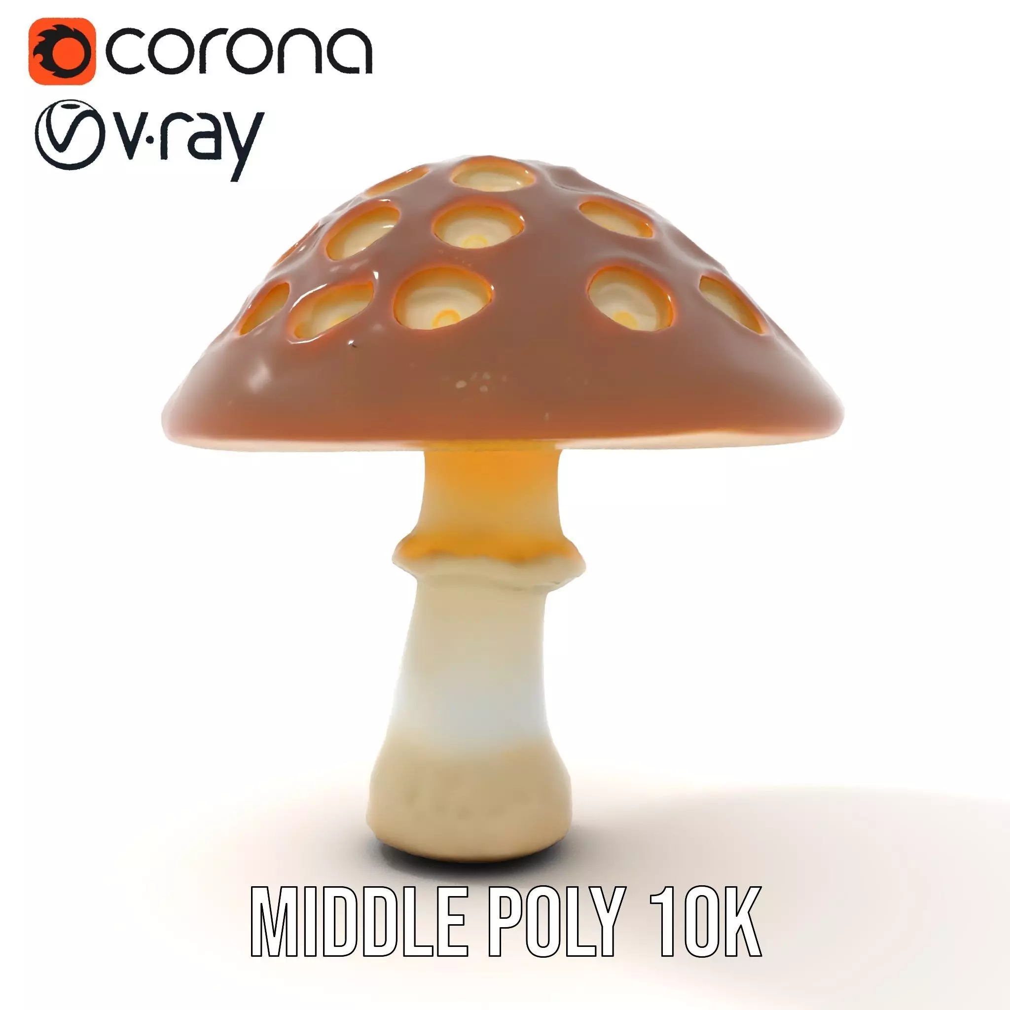 Glowing Mushroom Lamp model pack Low-poly 3D model_11