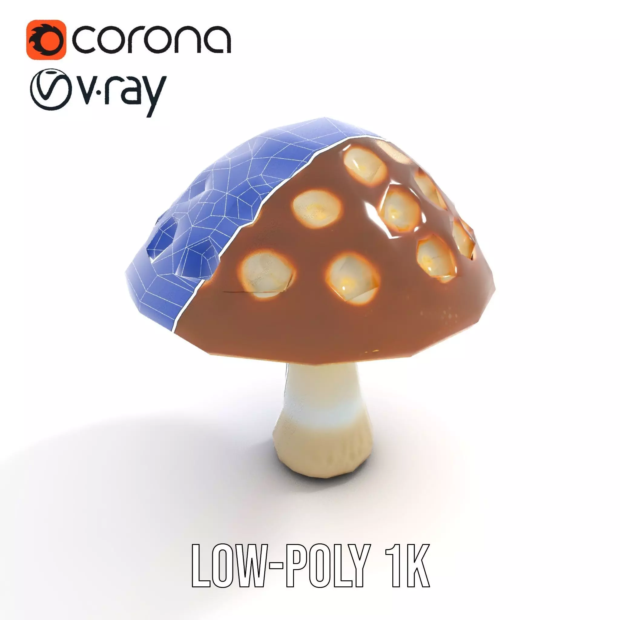 Glowing Mushroom Lamp model pack Low-poly 3D model_25