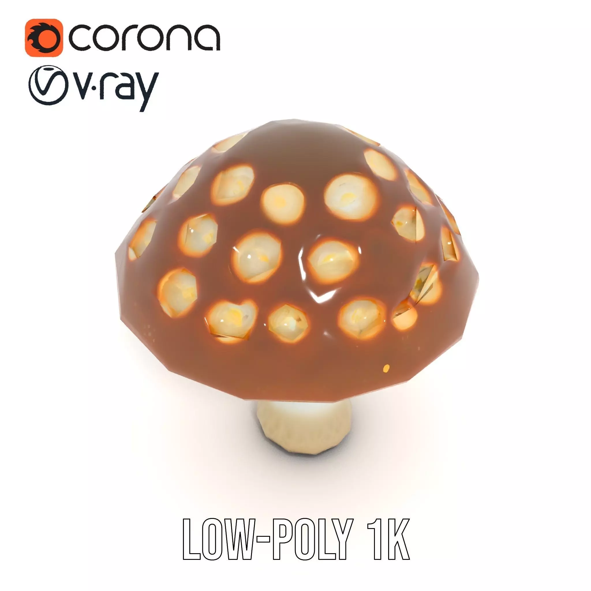 Glowing Mushroom Lamp model pack Low-poly 3D model_9