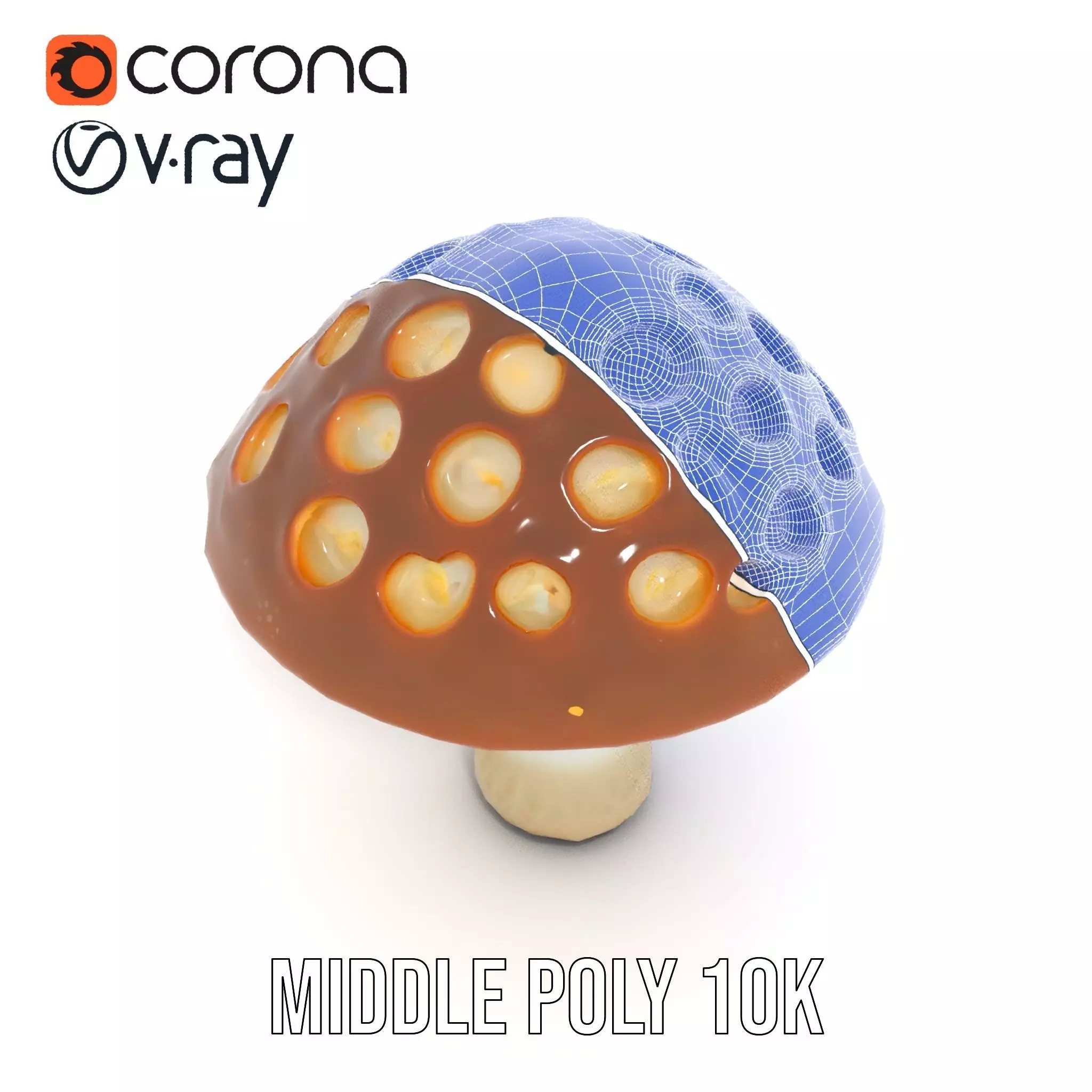 Glowing Mushroom Lamp model pack Low-poly 3D model_15