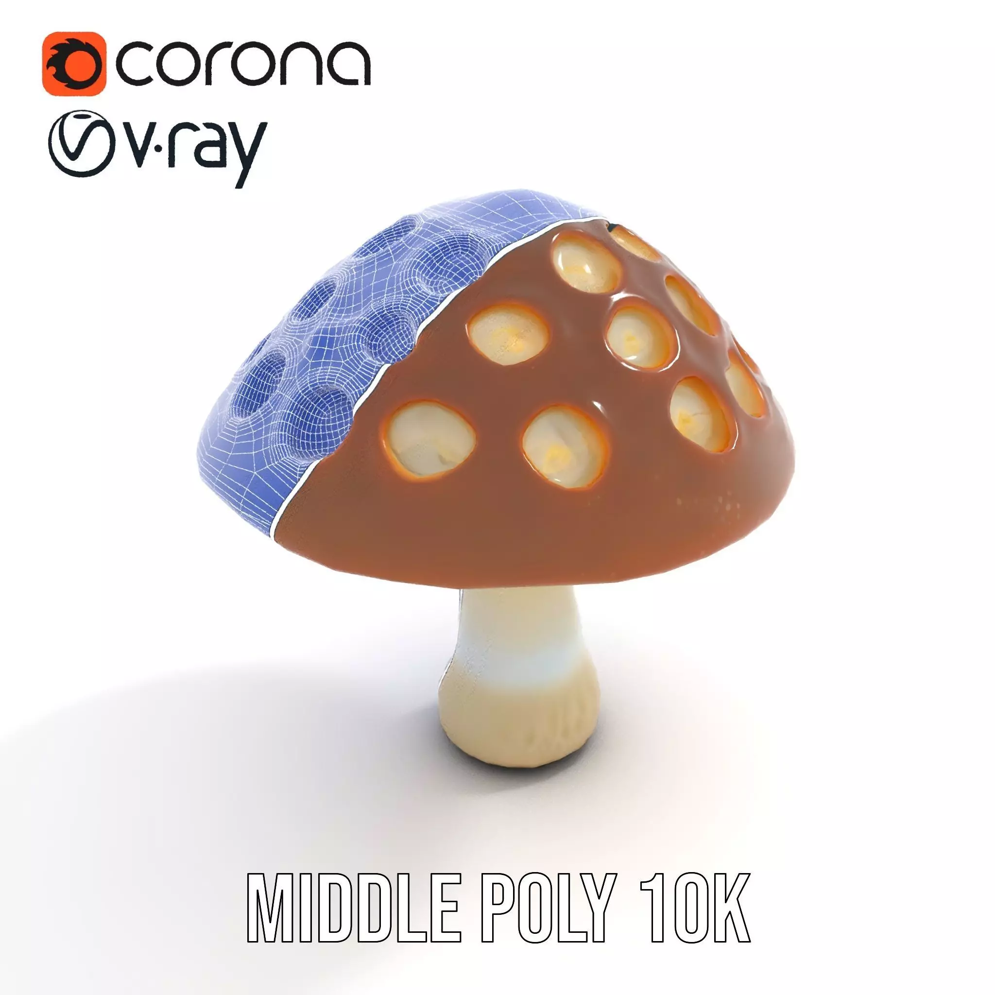 Glowing Mushroom Lamp model pack Low-poly 3D model_21