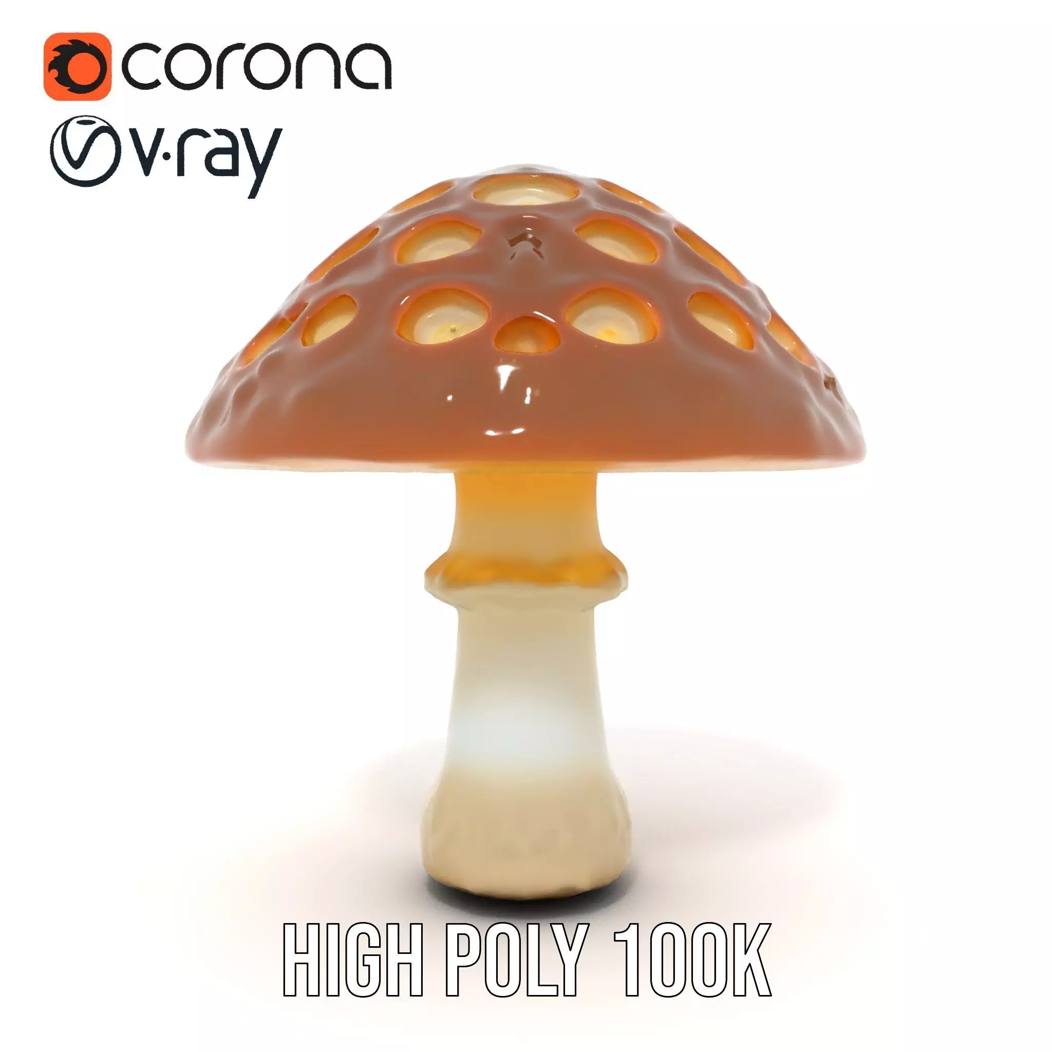Glowing Mushroom Lamp model pack Low-poly 3D model_26