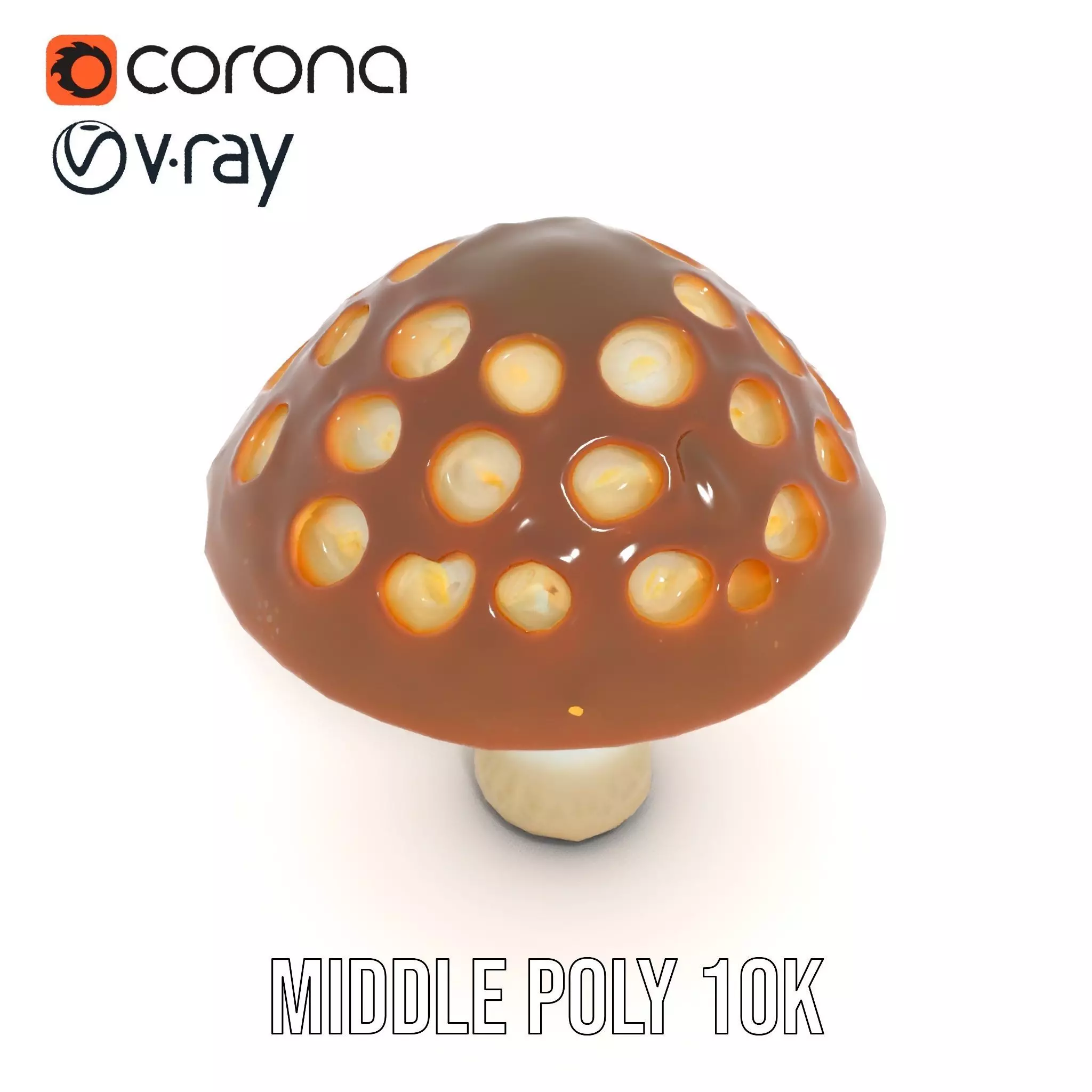 Glowing Mushroom Lamp model pack Low-poly 3D model_24