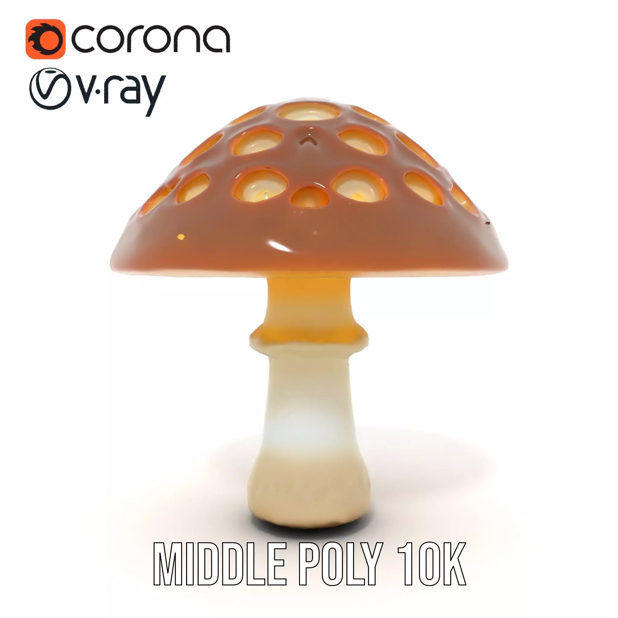 Glowing Mushroom Lamp model pack Low-poly 3D model_18