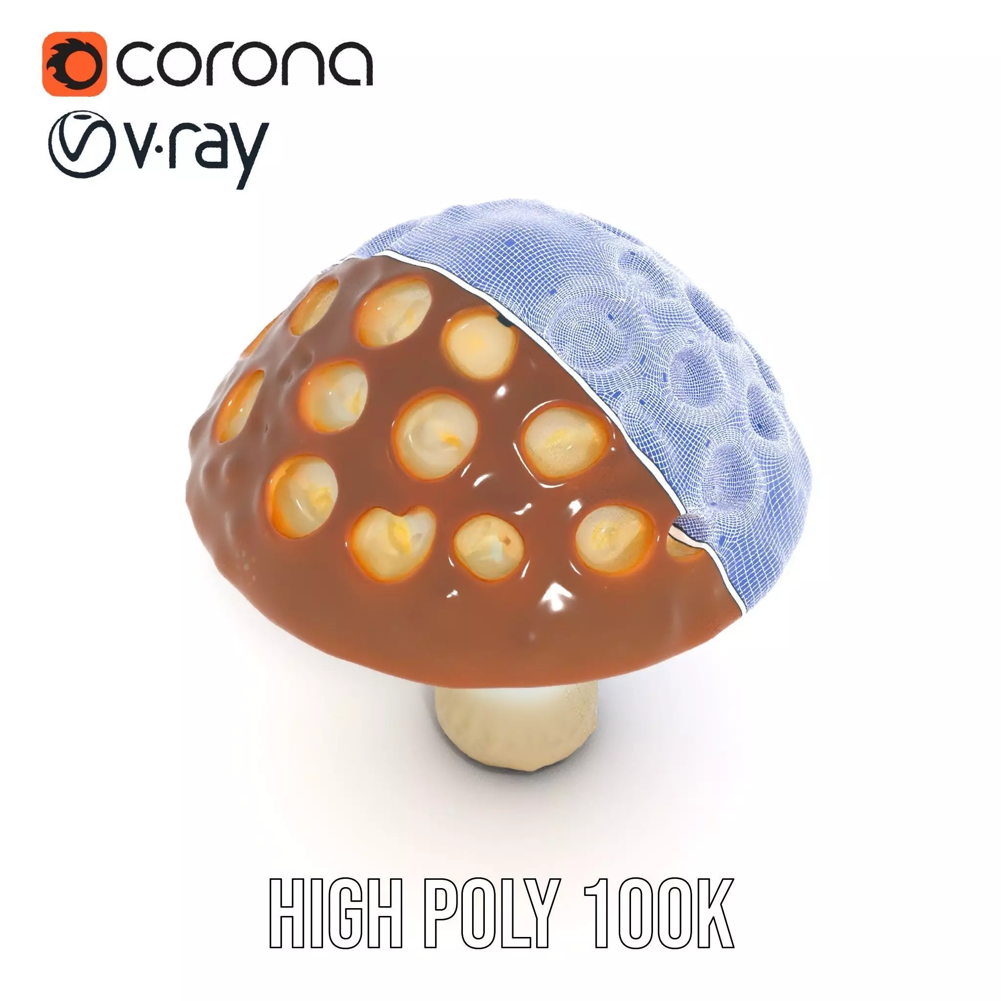 Glowing Mushroom Lamp model pack Low-poly 3D model_33