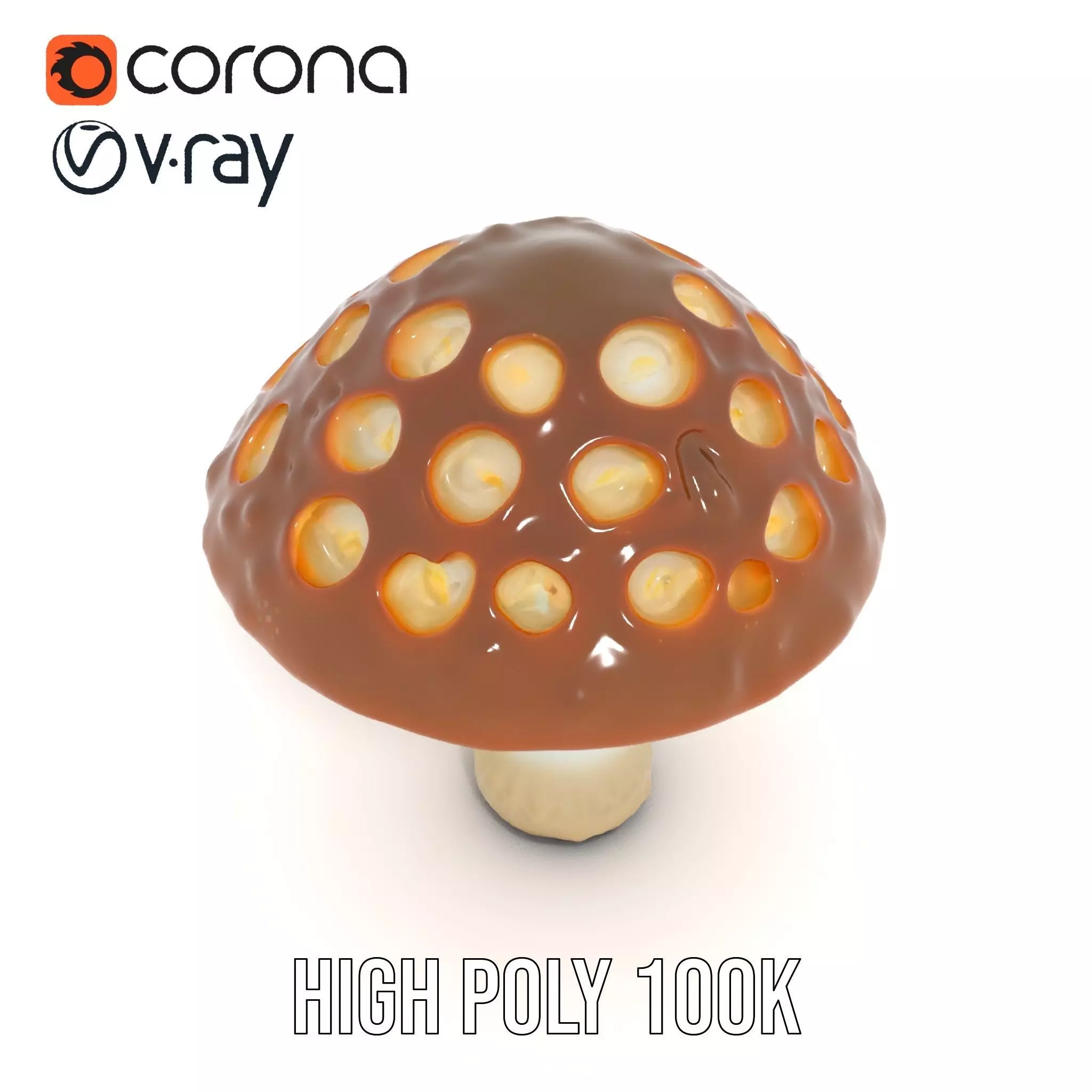 Glowing Mushroom Lamp model pack Low-poly 3D model_23