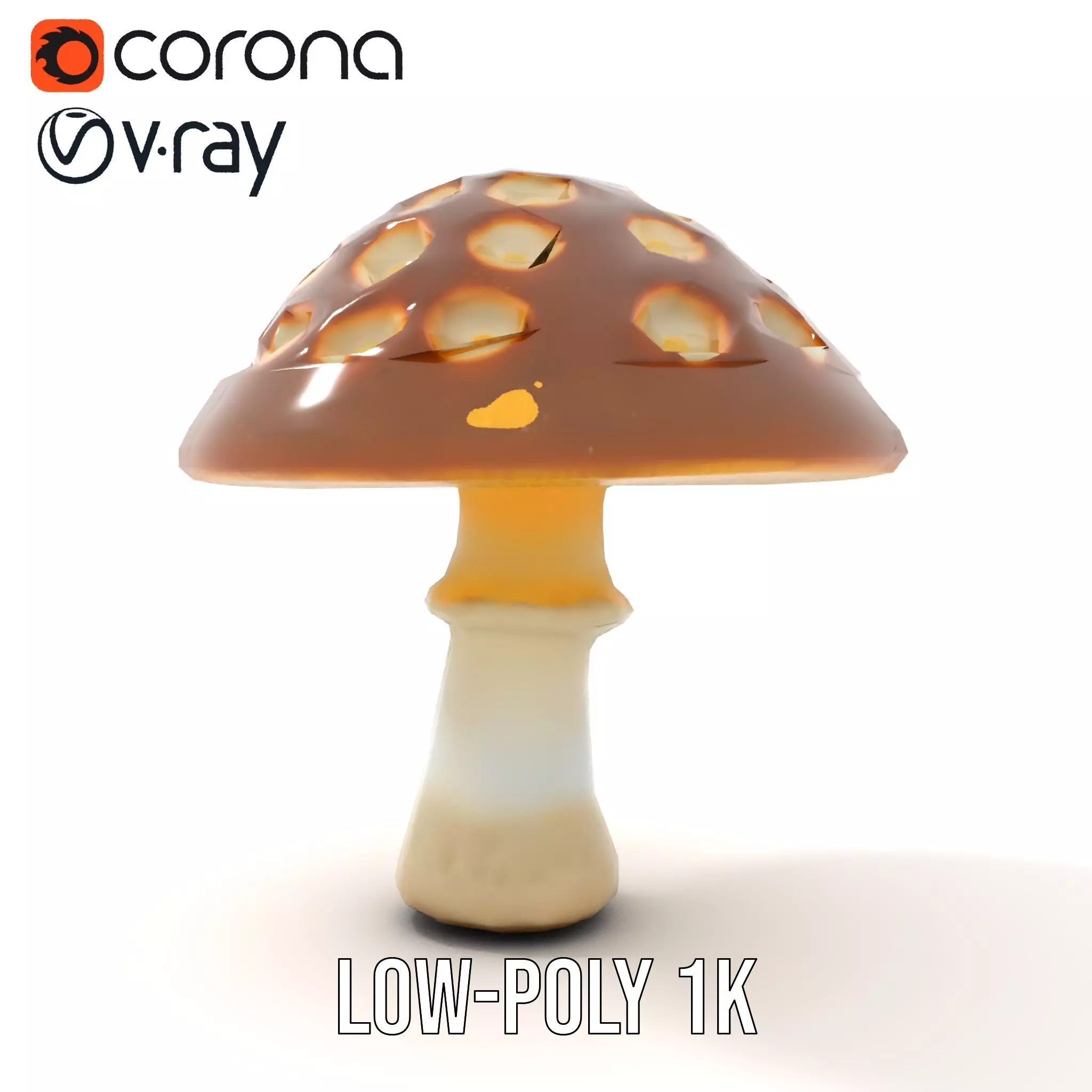 Glowing Mushroom Lamp model pack Low-poly 3D model_14