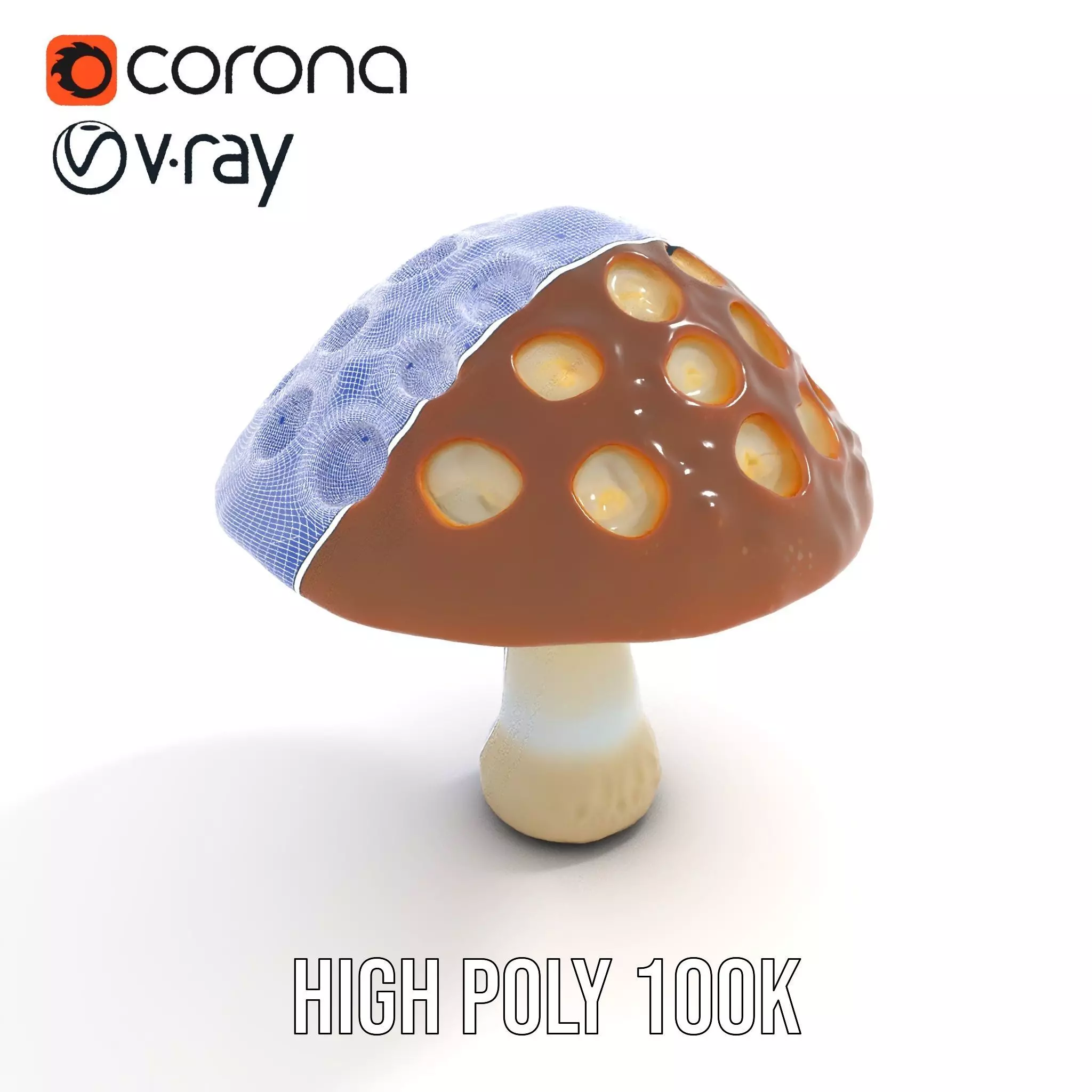 Glowing Mushroom Lamp model pack Low-poly 3D model_32