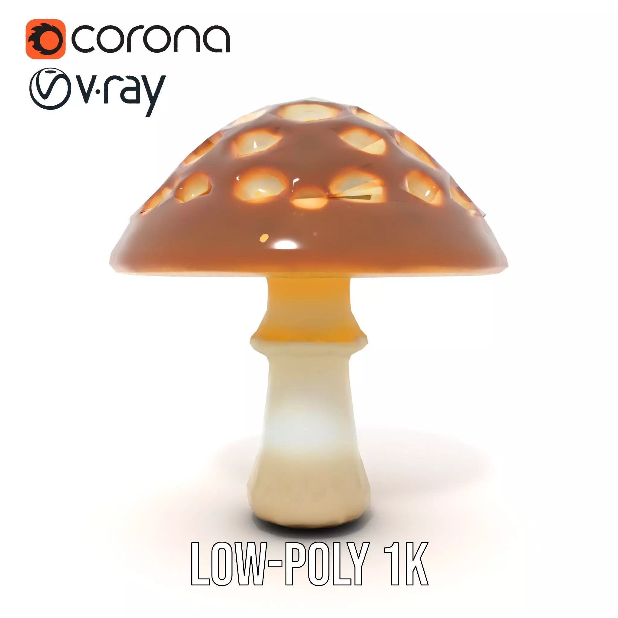 Glowing Mushroom Lamp model pack Low-poly 3D model_16