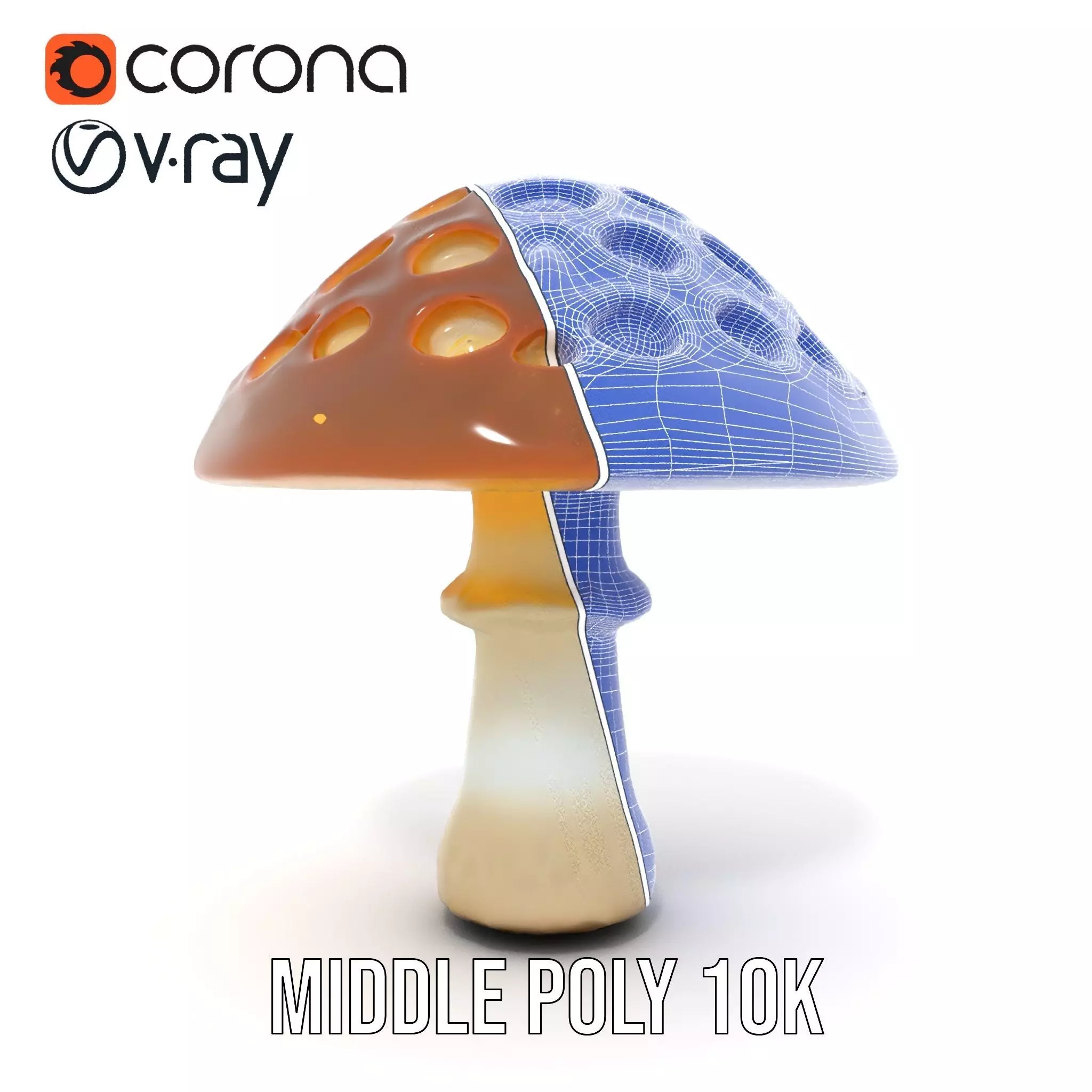 Glowing Mushroom Lamp model pack Low-poly 3D model_27