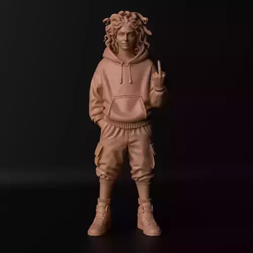 Medusa Swag Statue  Streetwear with Middle Finger Gesture
