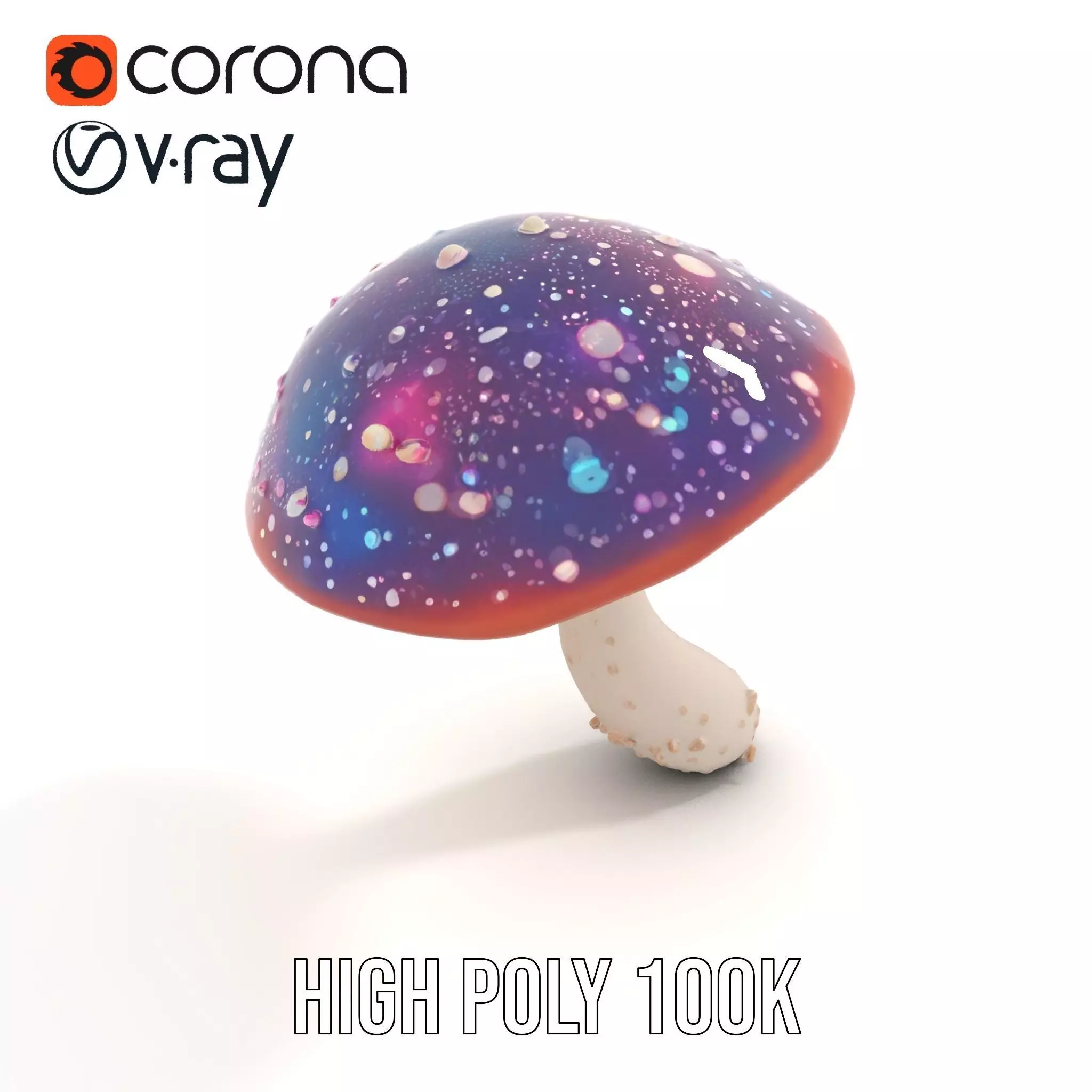 Cosmic Mushroom model pack Low-poly 3D model_20