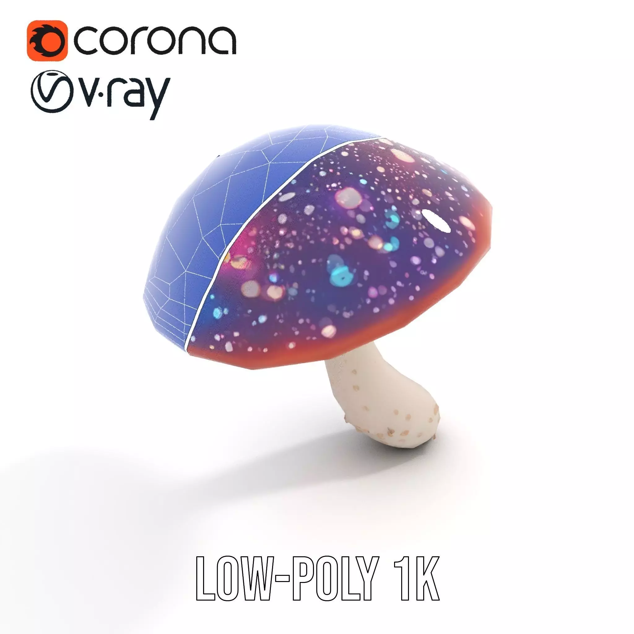 Cosmic Mushroom model pack Low-poly 3D model_25