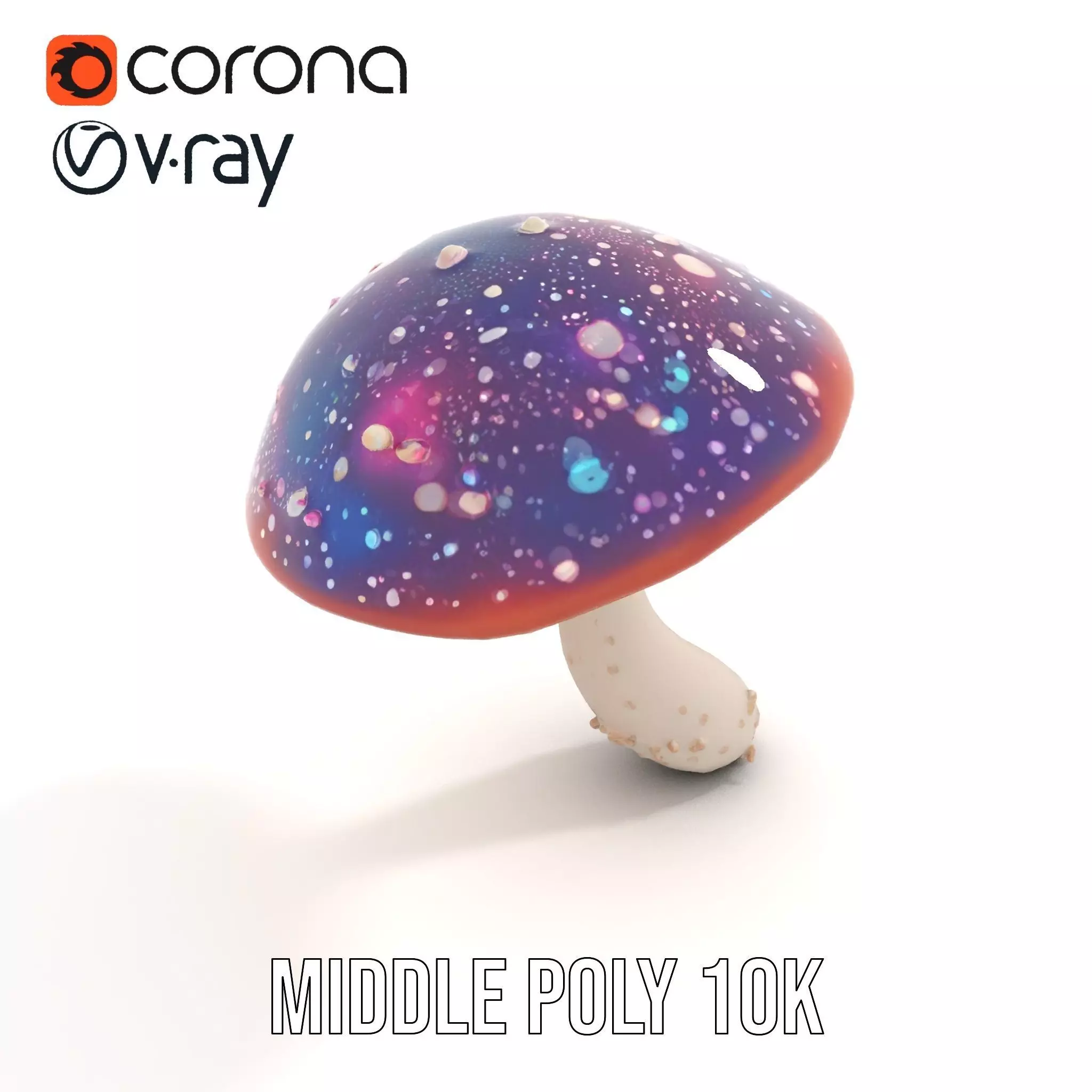 Cosmic Mushroom model pack Low-poly 3D model_15