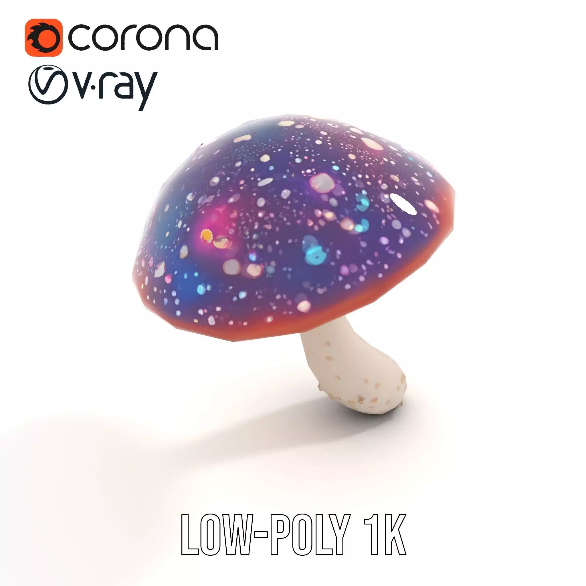 Cosmic Mushroom model pack Low-poly 3D model_22